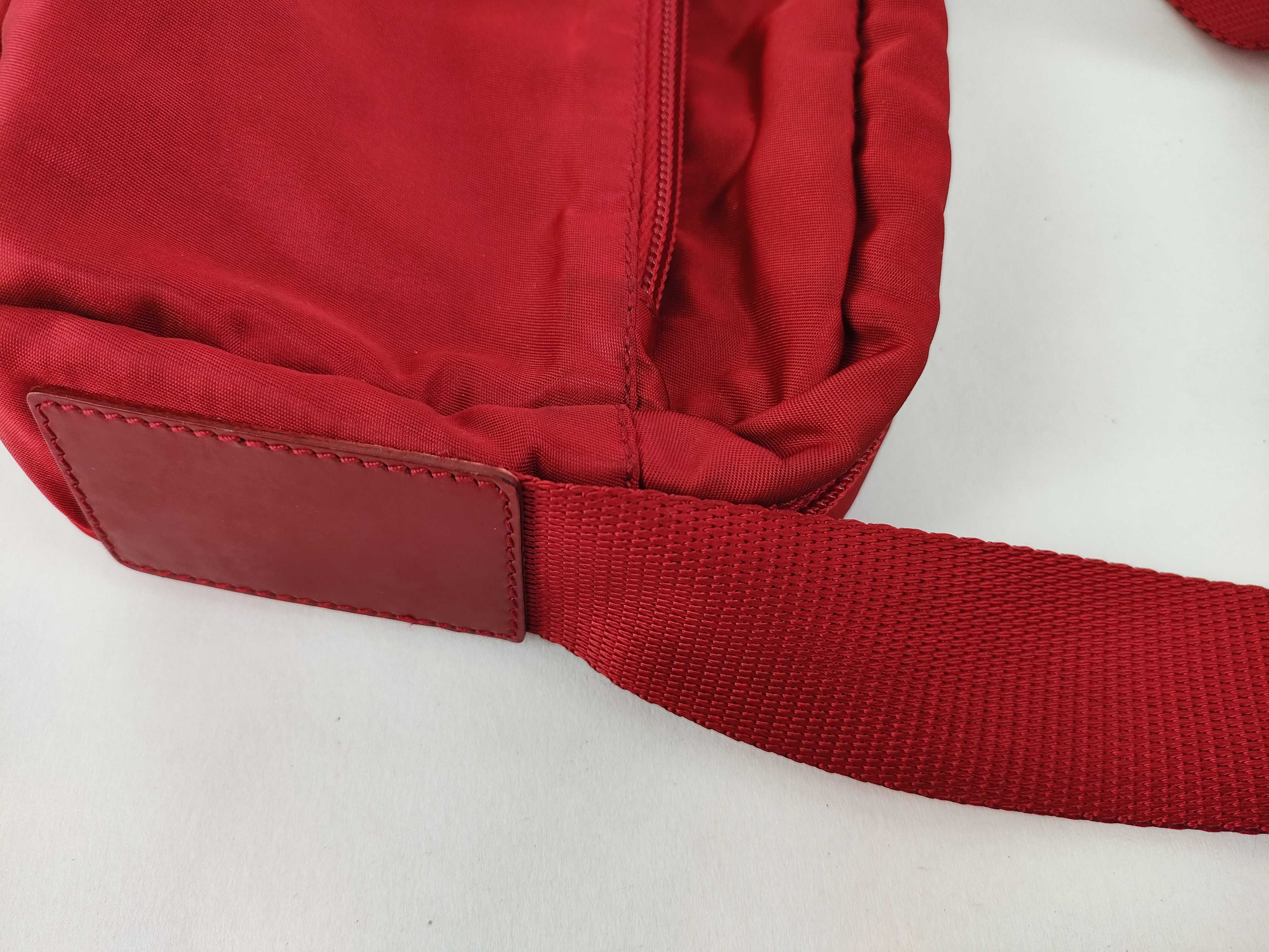 Nylon Shoulder Bag, Red — view 5