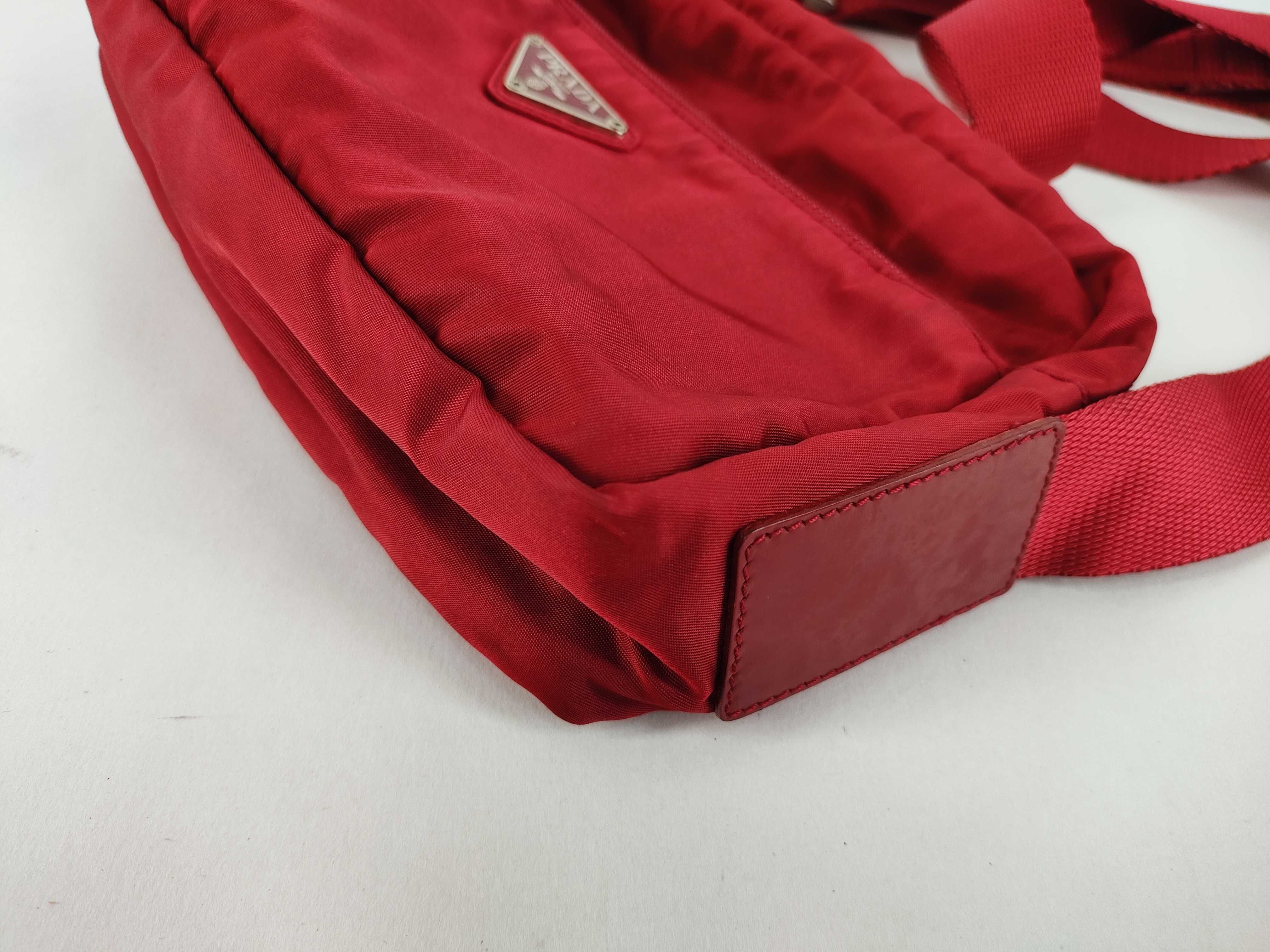 Nylon Shoulder Bag, Red — view 6