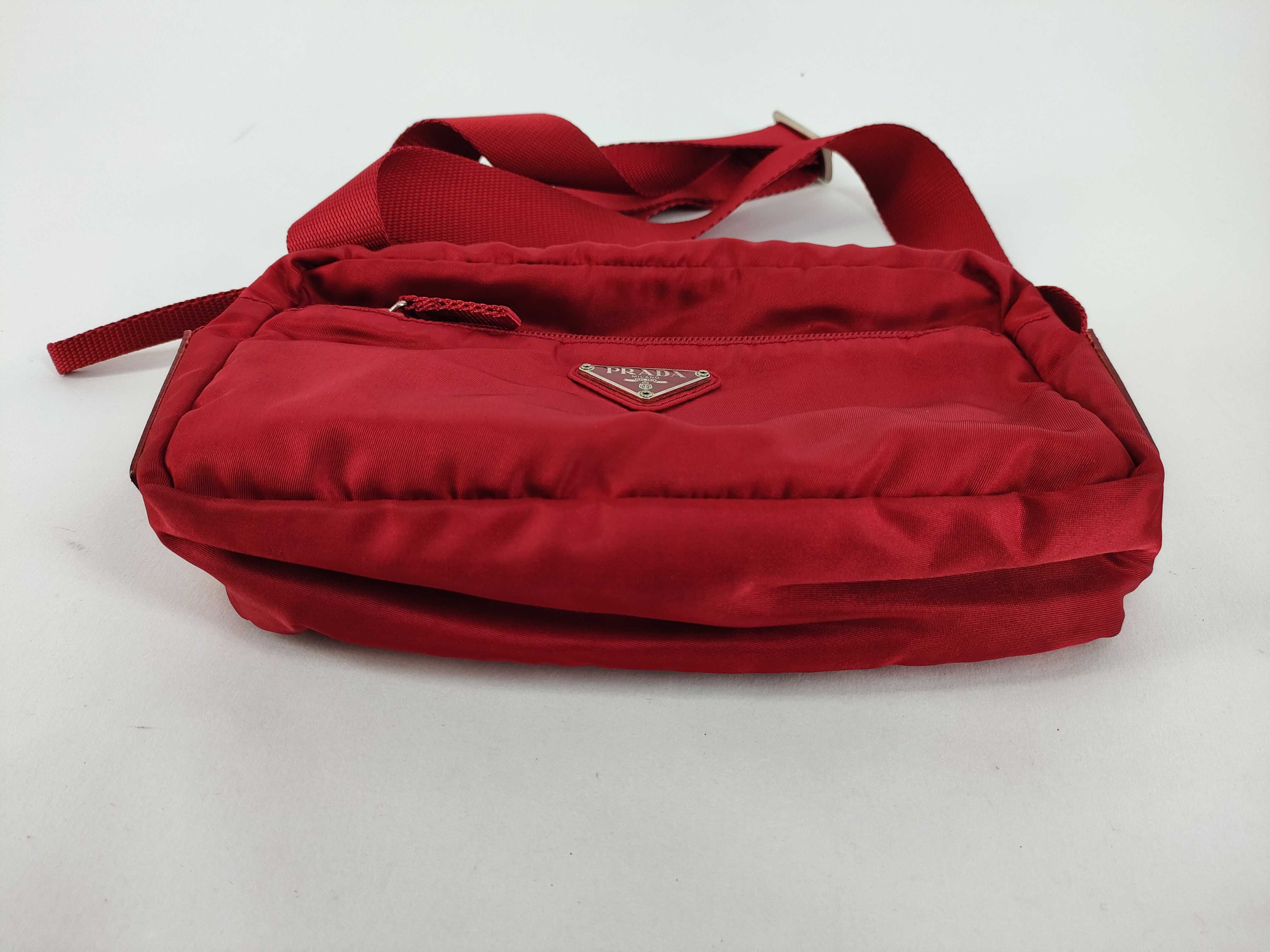 Nylon Shoulder Bag, Red — view 7