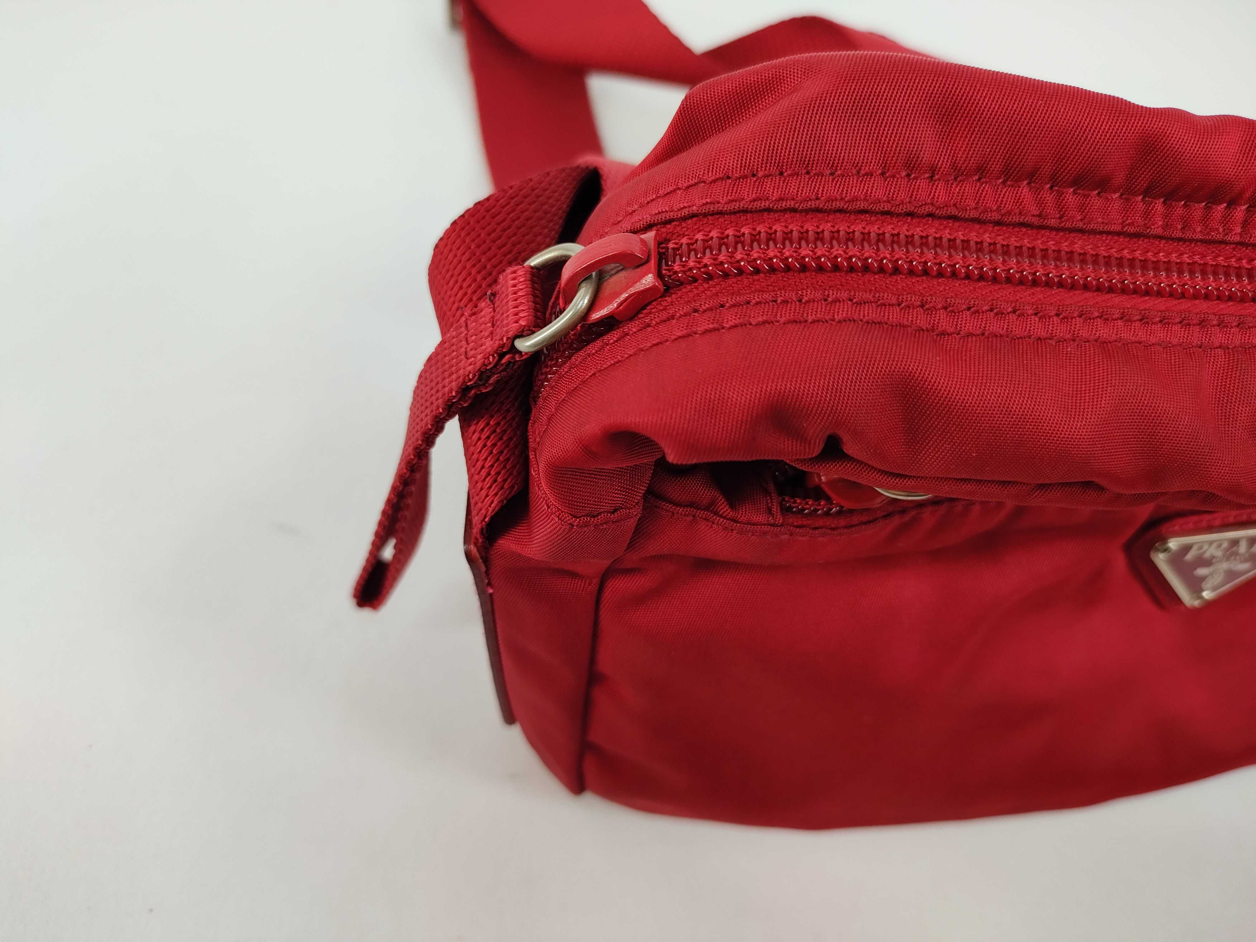 Nylon Shoulder Bag, Red — view 8