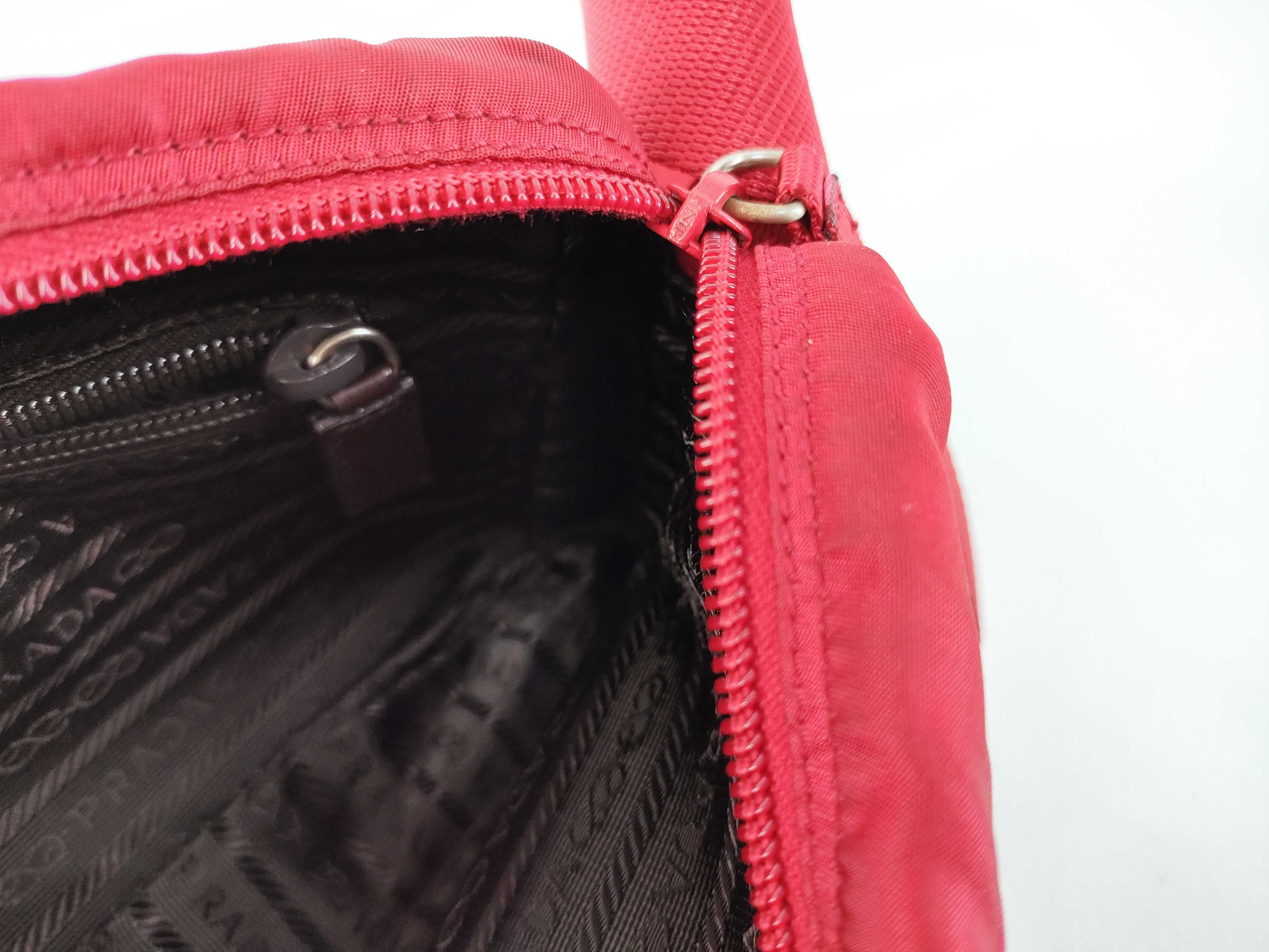 Nylon Shoulder Bag, Red — view 9