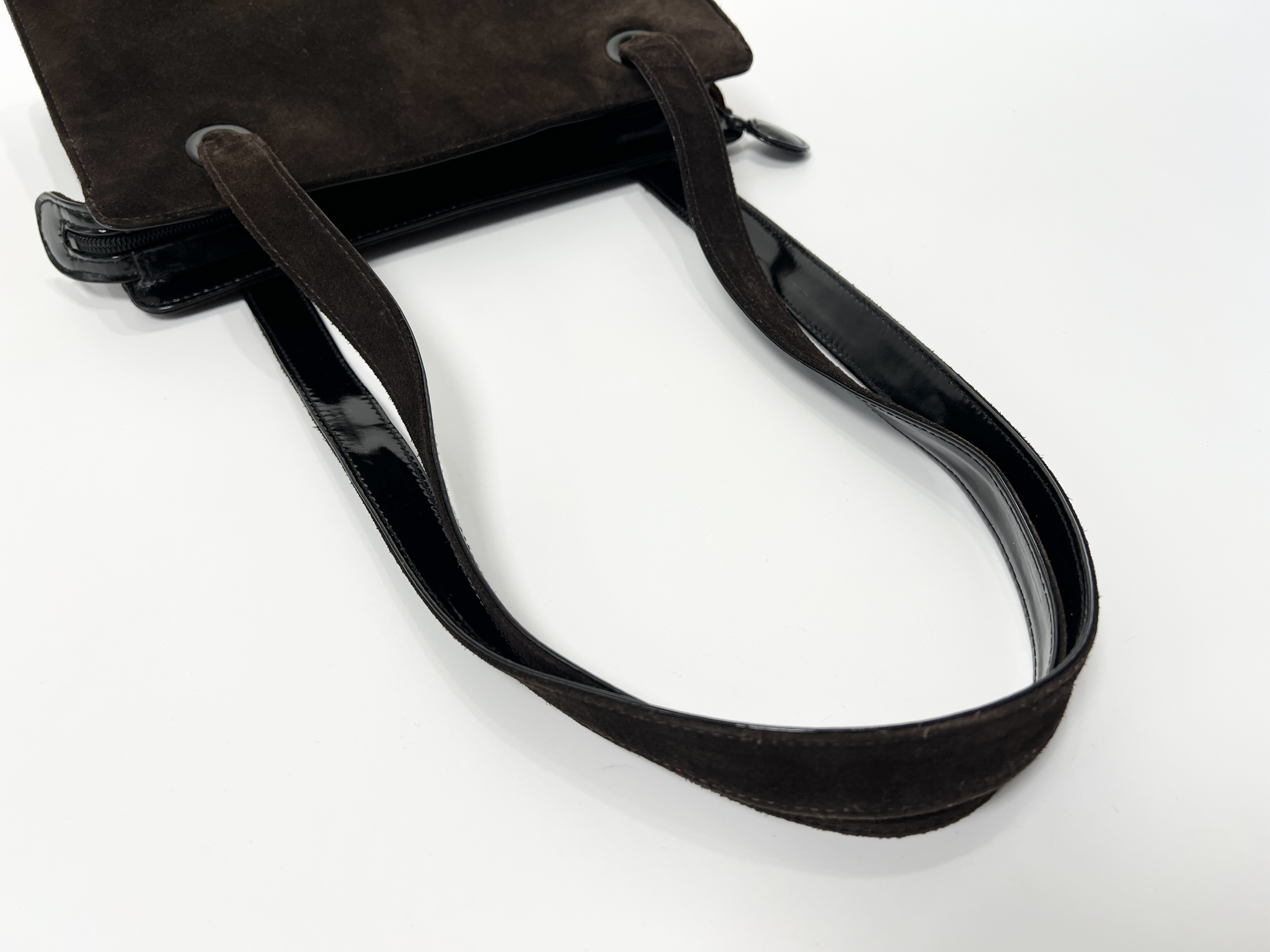 Coco Mark Suede Leather Enamel Patent Tote Bag (5 series) Shoulder Bag — view 3