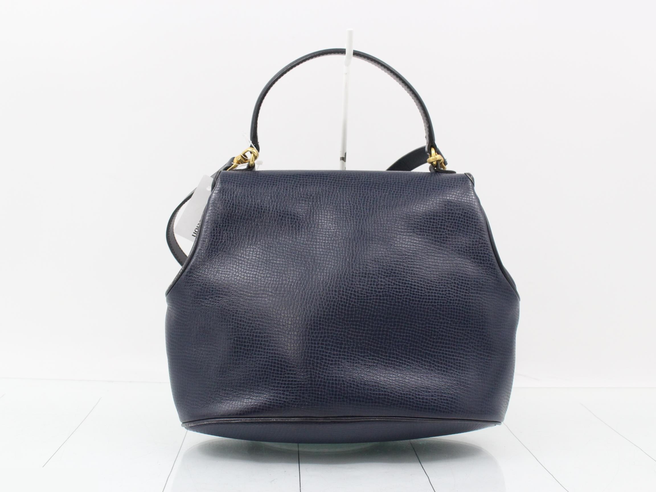 2WAY bag navy leather — view 2