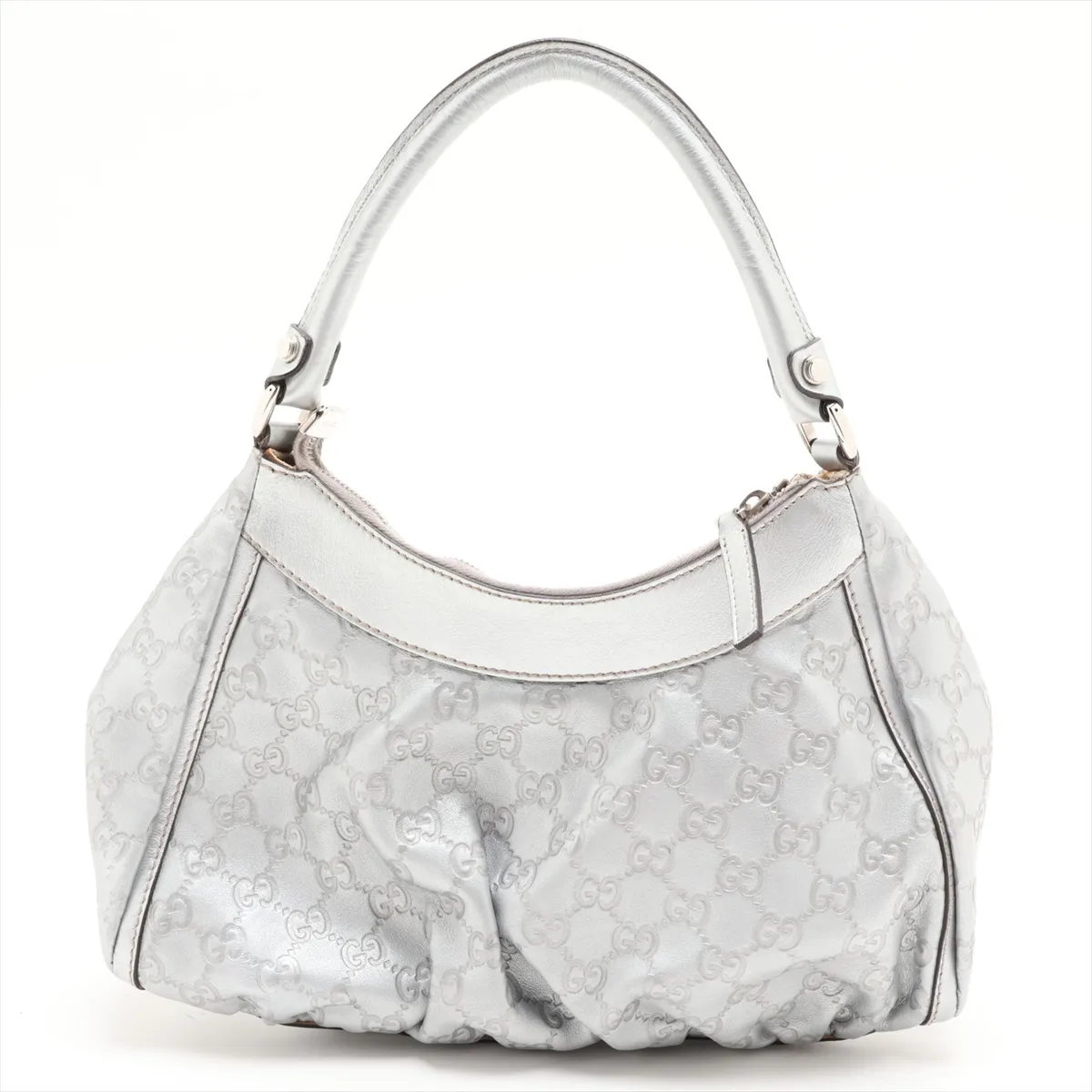Guccissima 190525 Leather Tote Bag Silver — view 2