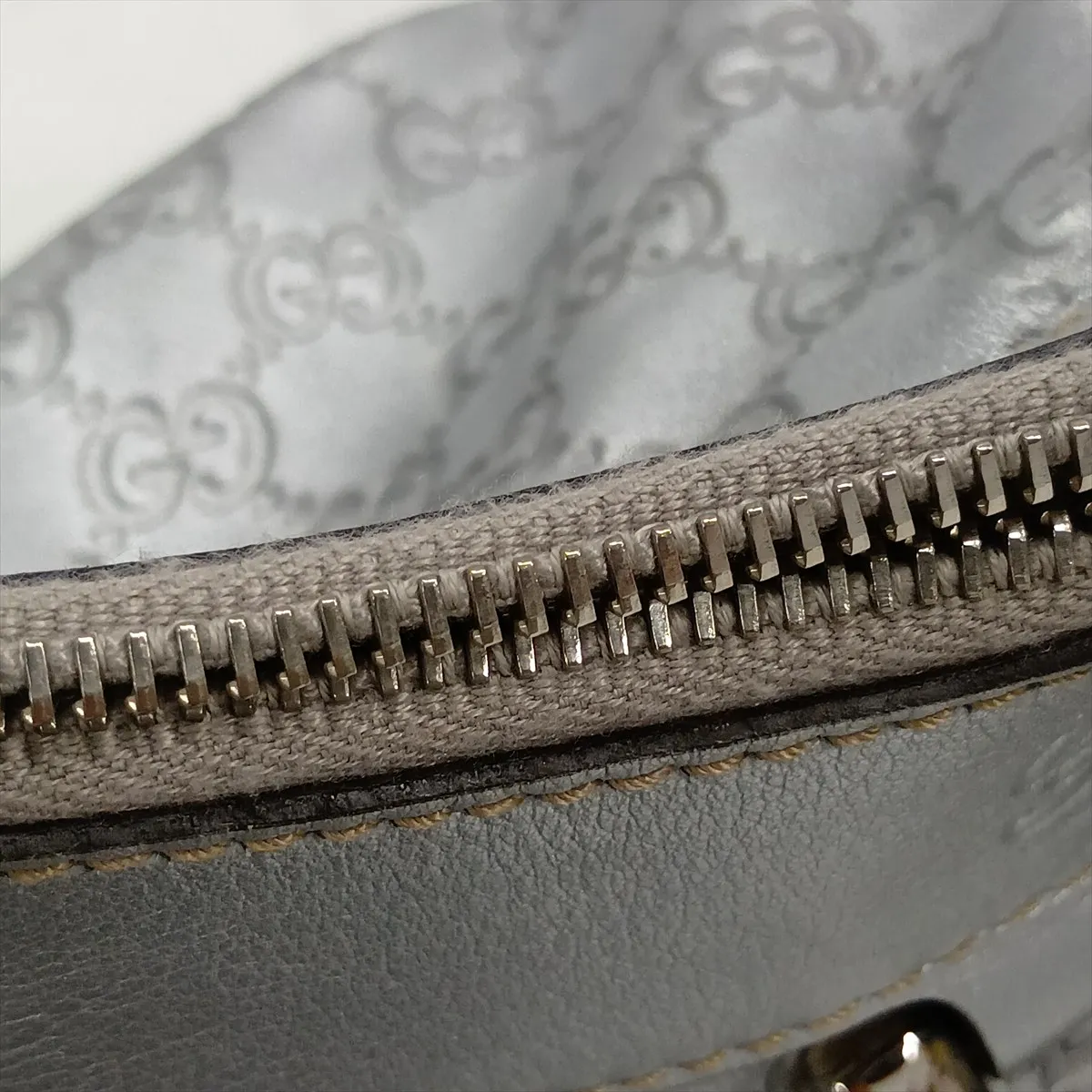 Guccissima 190525 Leather Tote Bag Silver — view 12