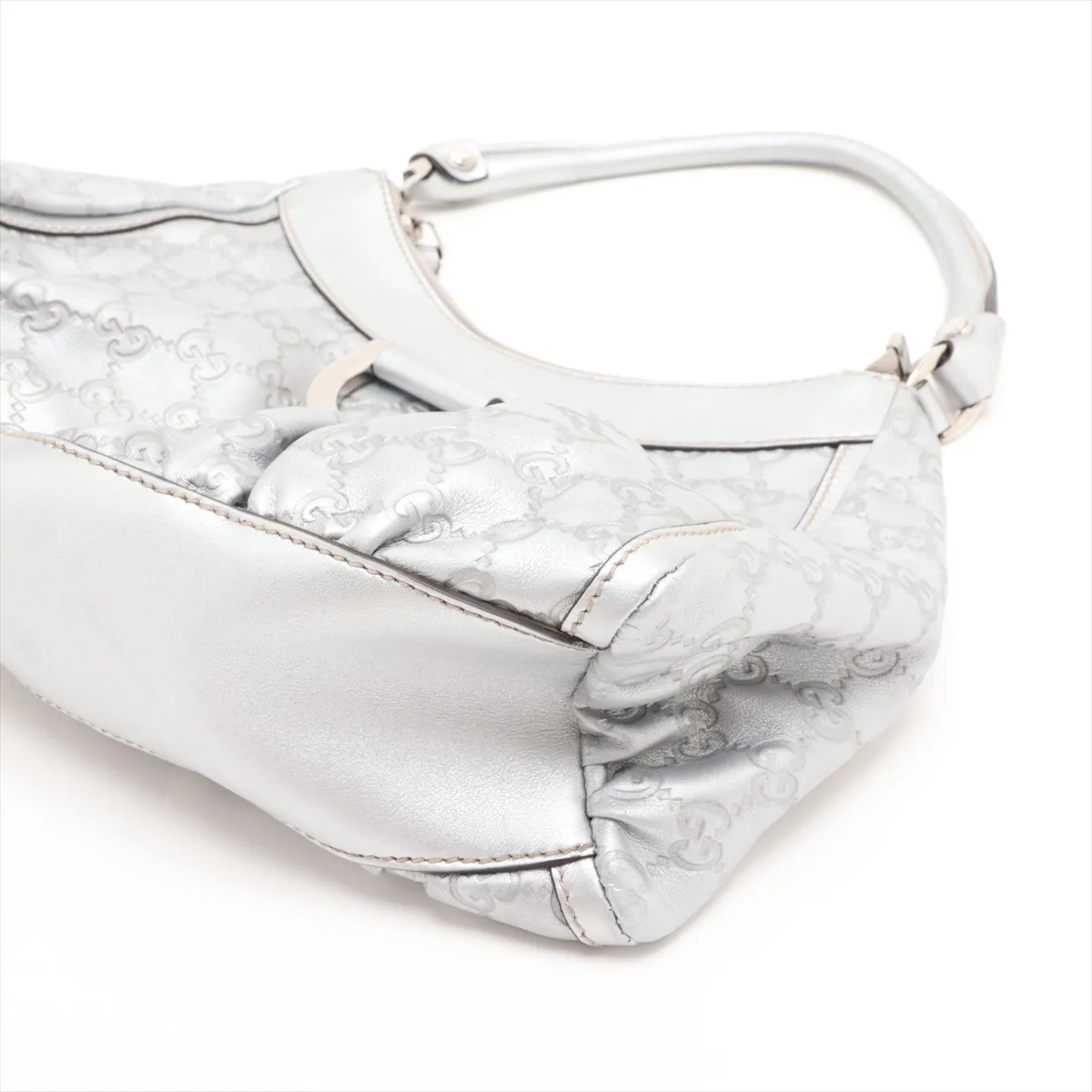 Guccissima 190525 Leather Tote Bag Silver — view 3
