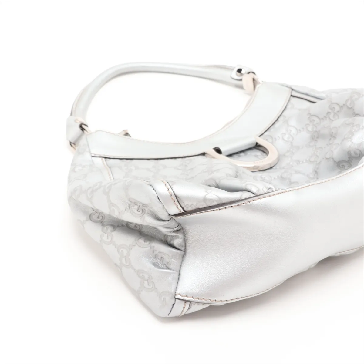 Guccissima 190525 Leather Tote Bag Silver — view 4