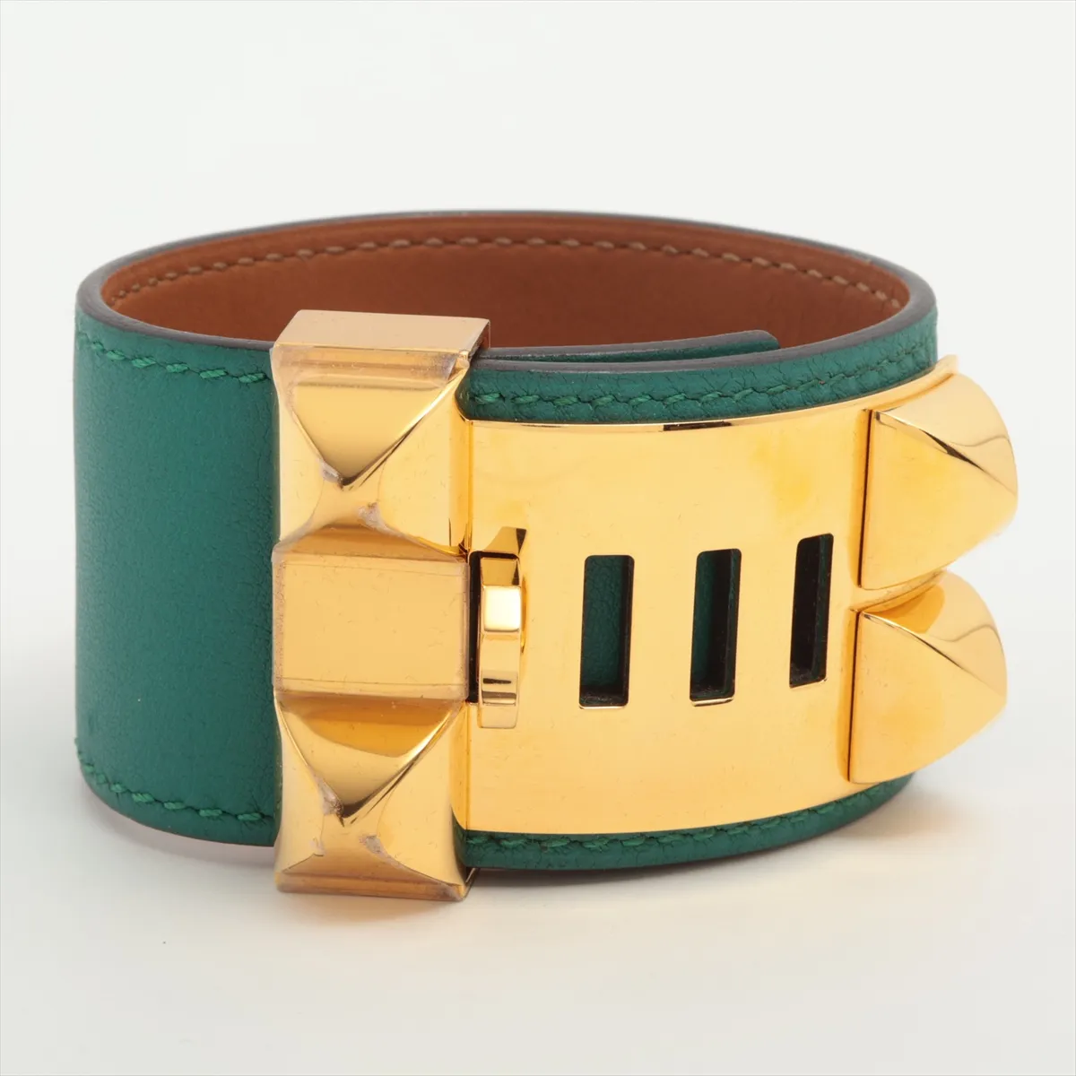 Coriedocyan R2014 Bracelet S1 Leather x GP Green x Gold — view 2