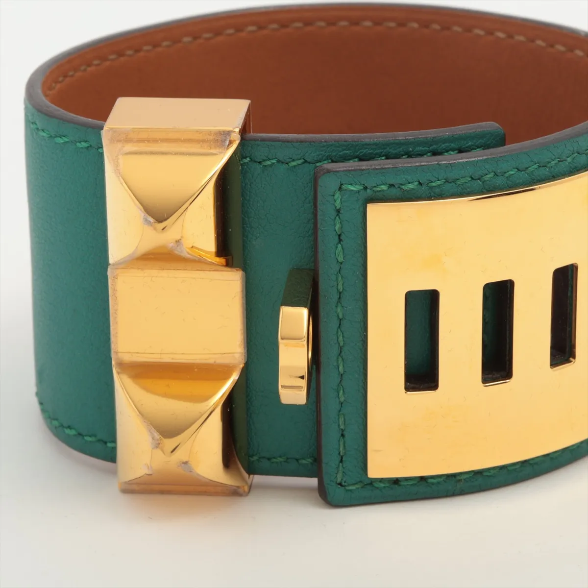 Coriedocyan R2014 Bracelet S1 Leather x GP Green x Gold — view 5