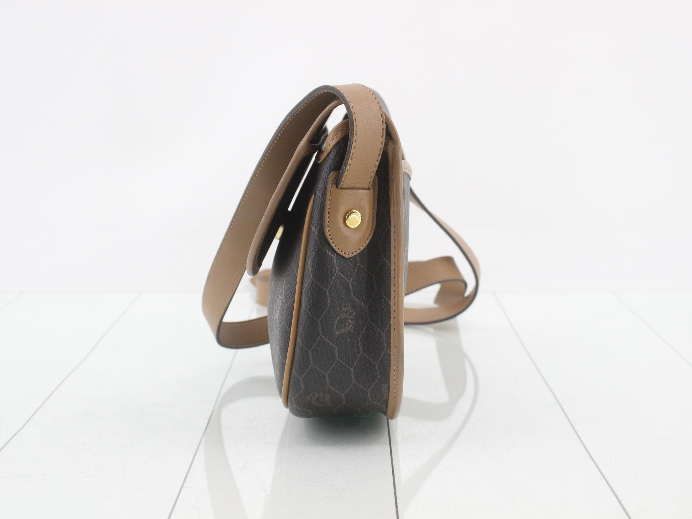 Sihanicum Shoulder Bag, PVC x Leather, Dark Brown x Beige — view 3