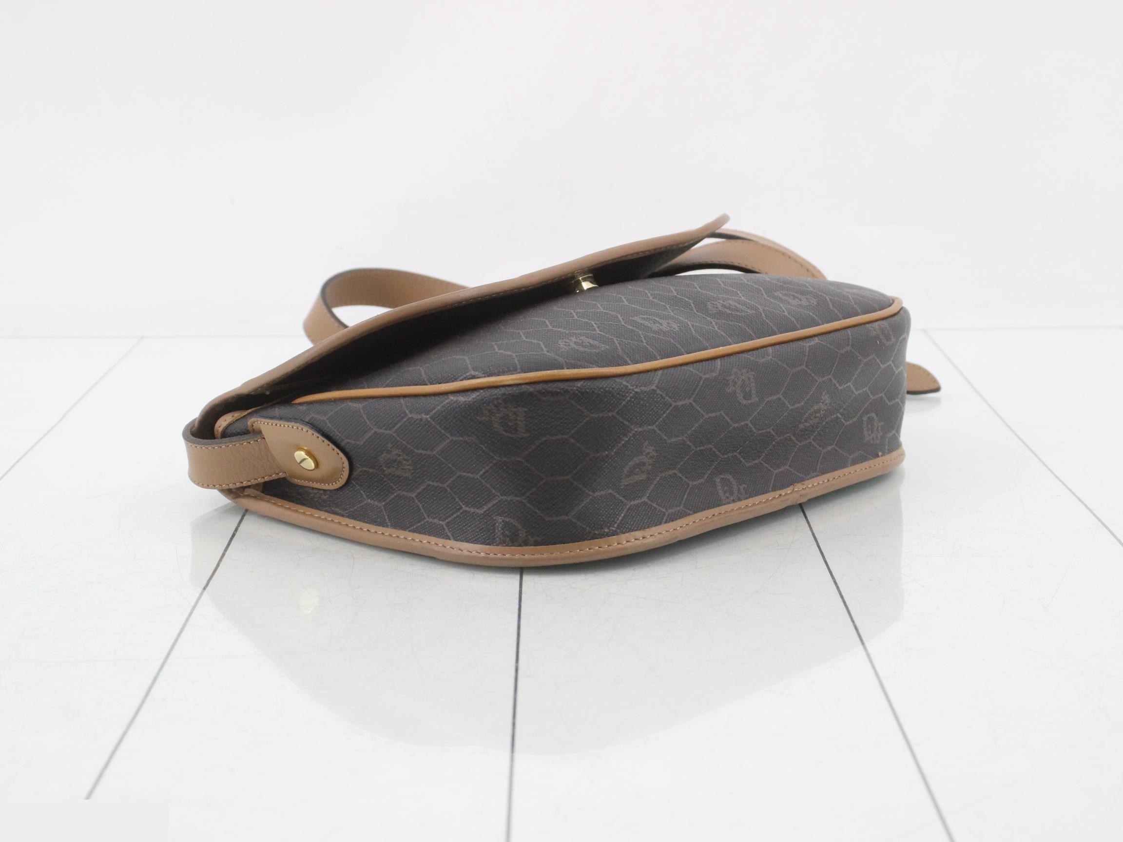 Sihanicum Shoulder Bag, PVC x Leather, Dark Brown x Beige — view 5