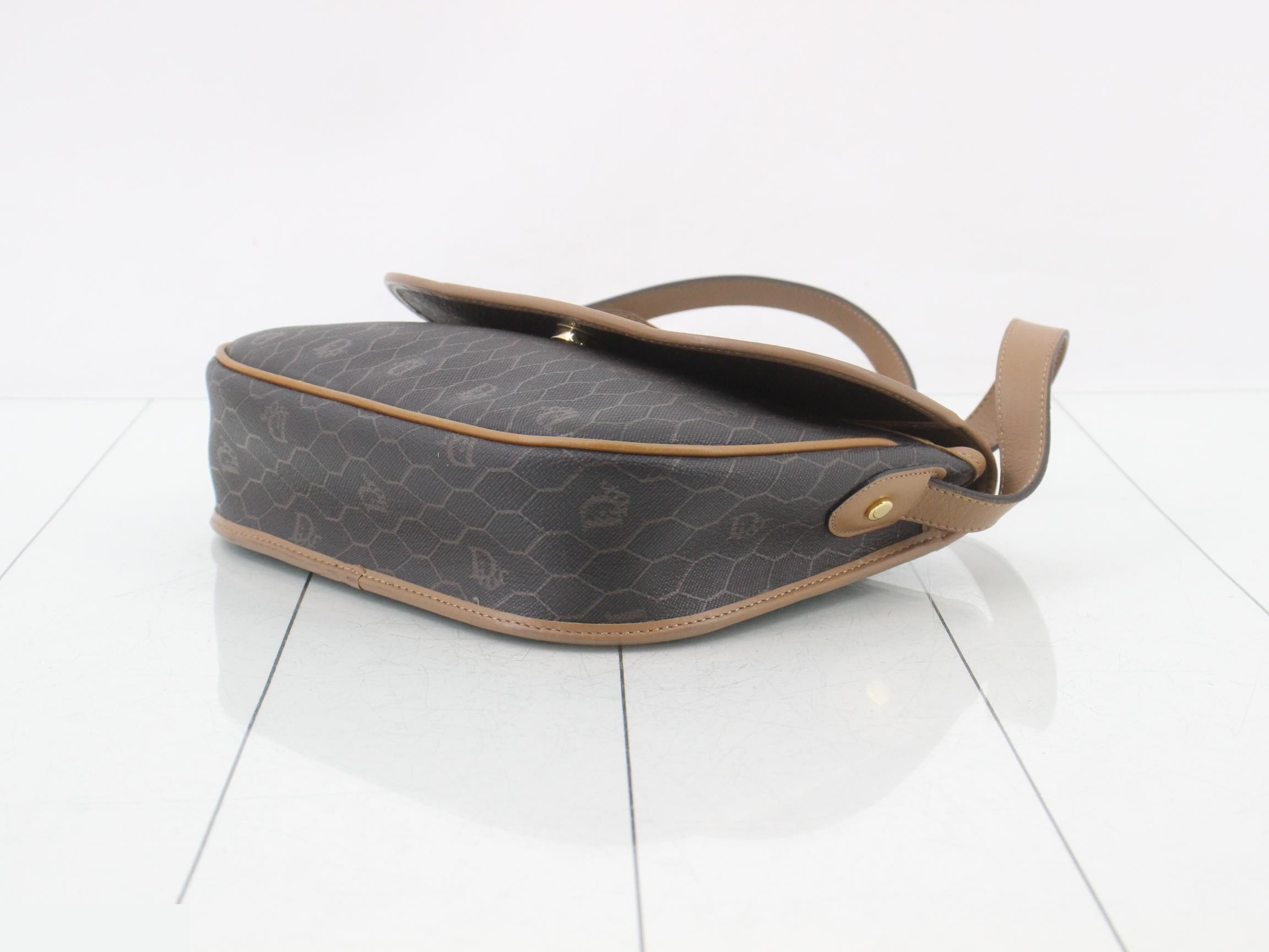 Sihanicum Shoulder Bag, PVC x Leather, Dark Brown x Beige — view 6