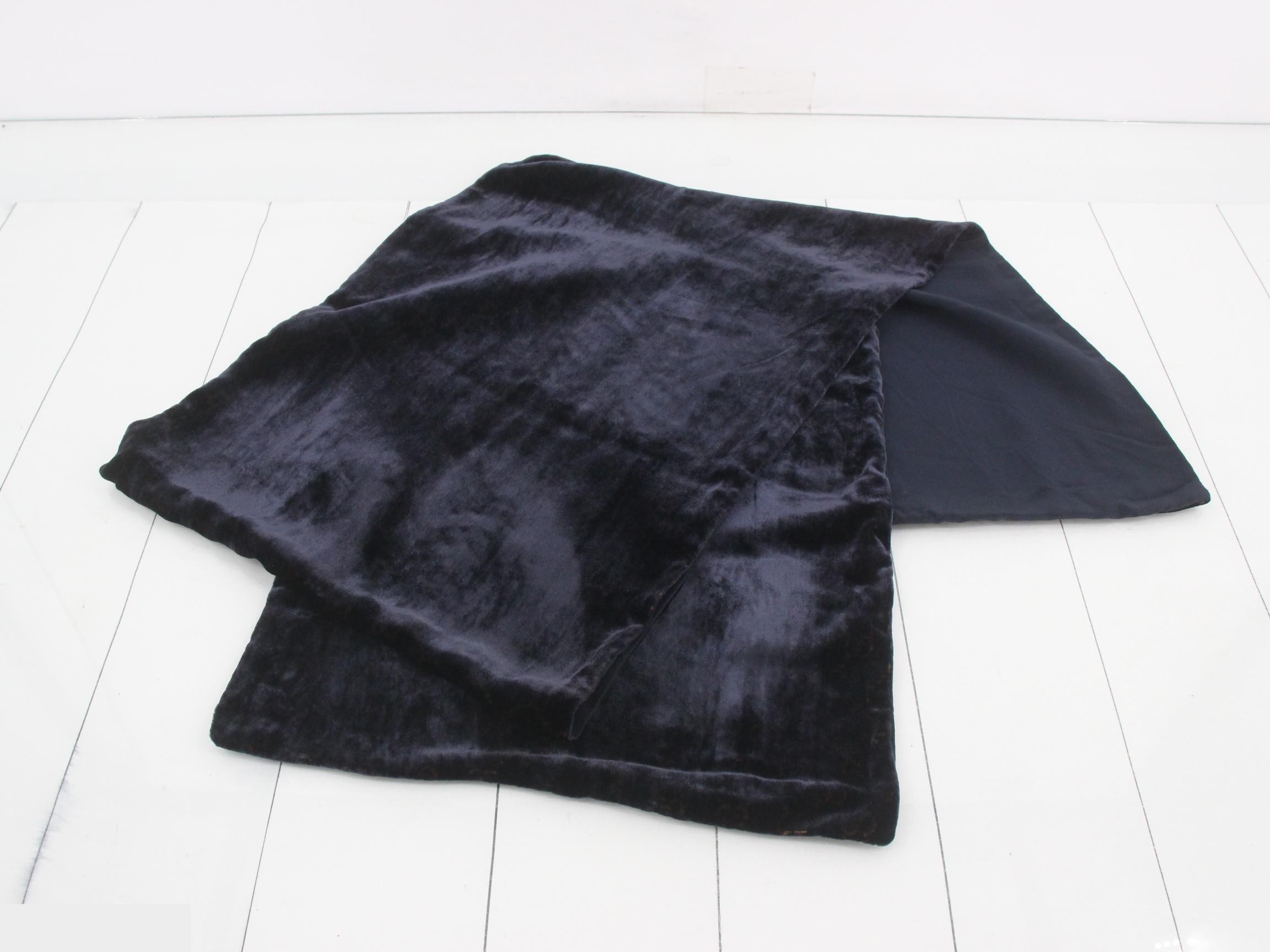 GG suede scarf with tags, navy. — view 3