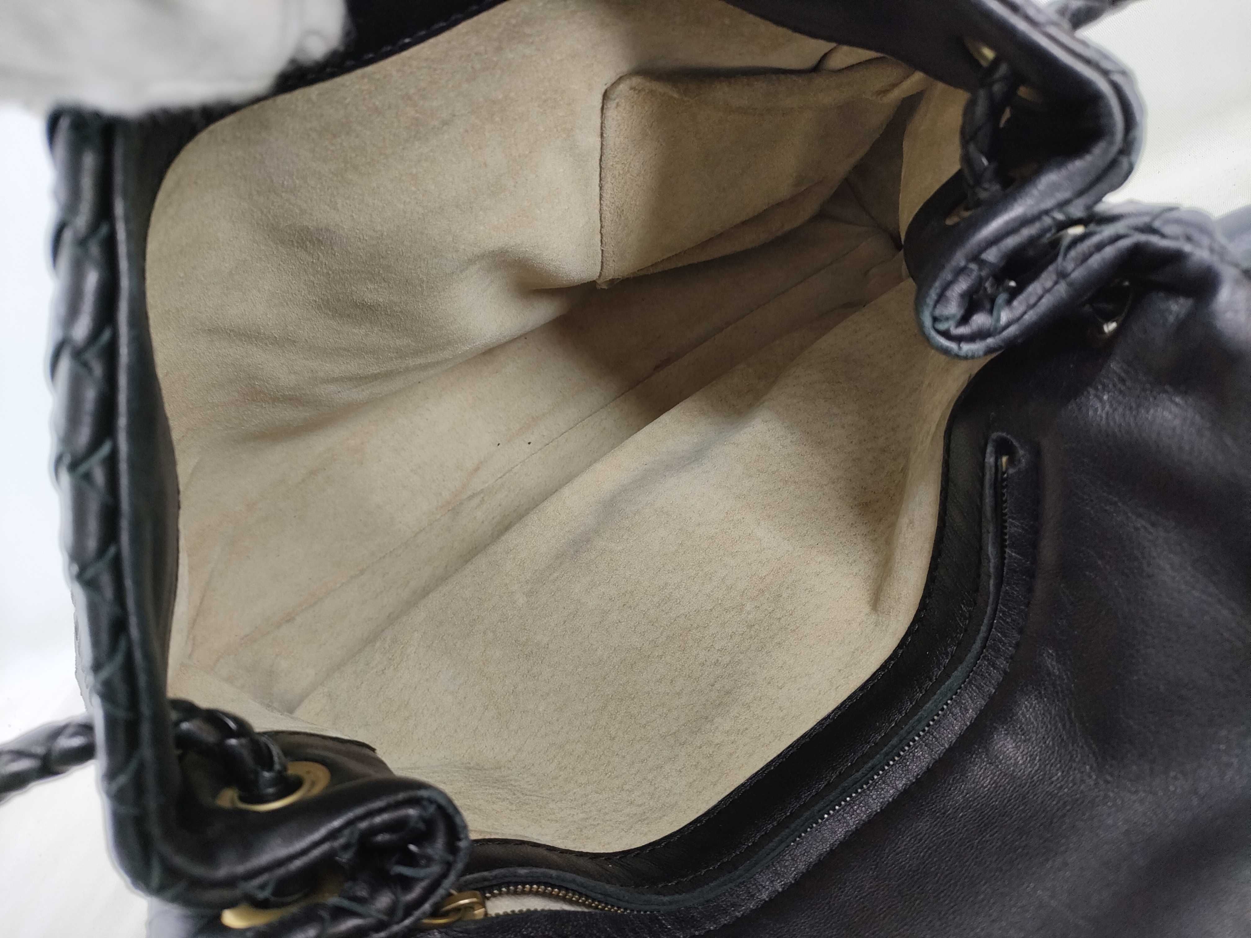 Intrecciato Bag - Bottega Veneta Intrecciato Leather Bag, Black with Gold Hardware, Shoulder Bag — view 9