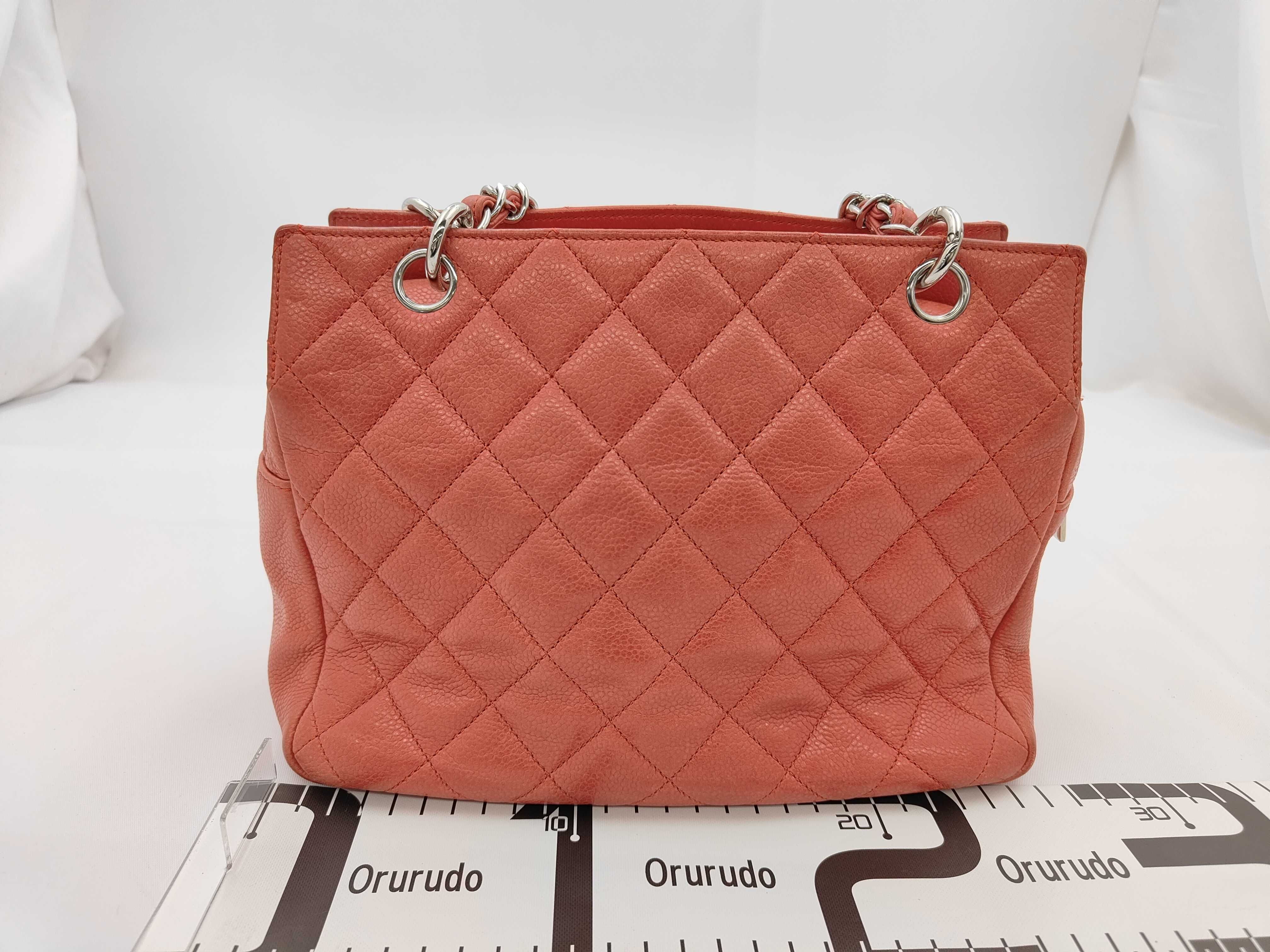 Large Coco Caviar Skin Chain Tote Bag (Serial No. 12) — view 2
