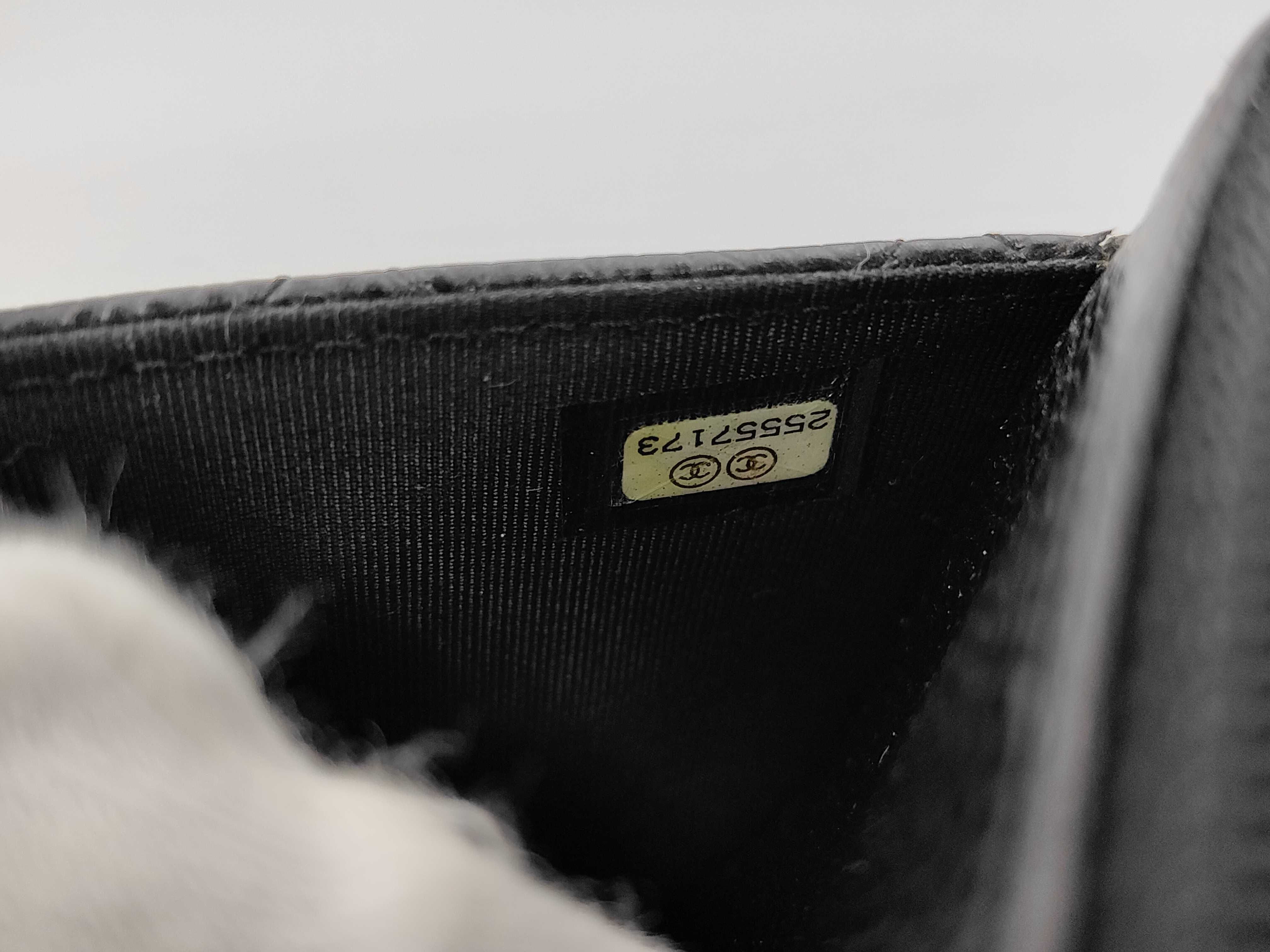 WOC Black Calfskin Medium Shoulder Bag with Gold Hardware, Embossed, No. 25 — view 10