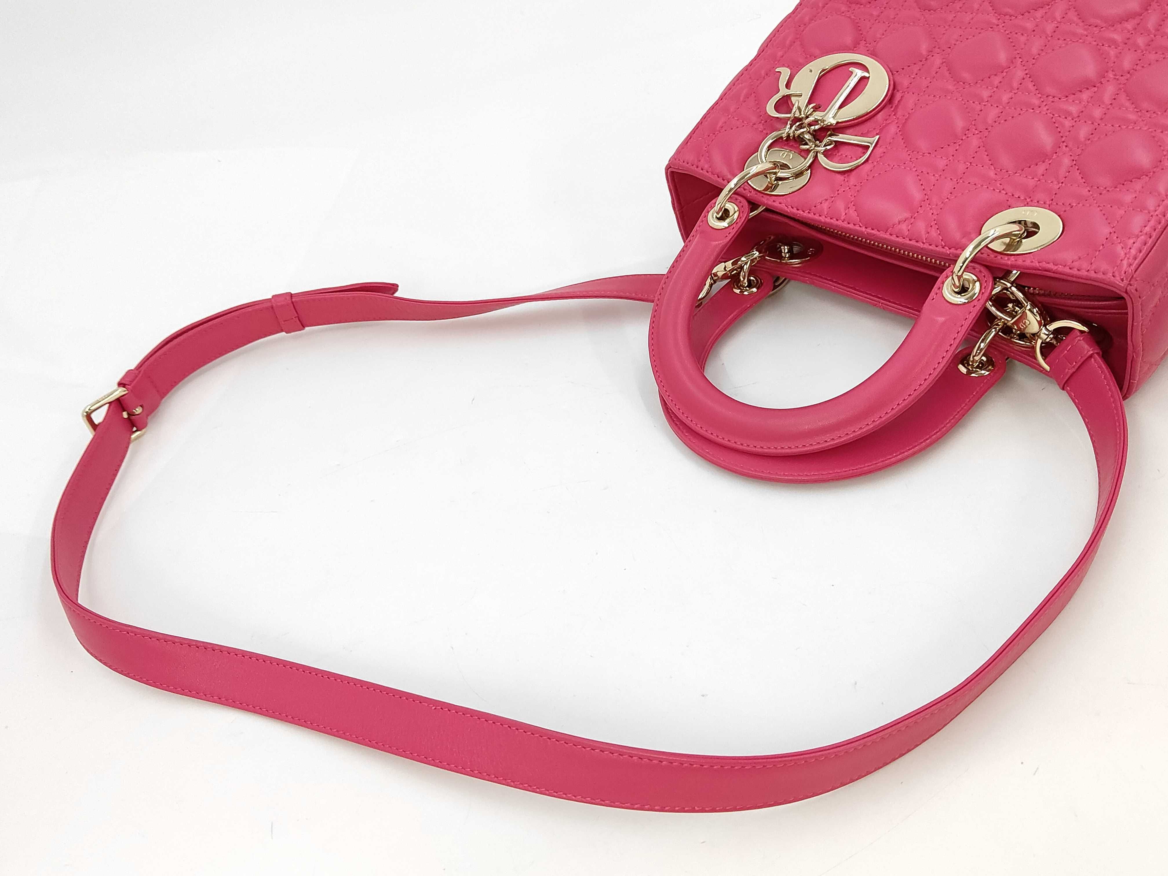 Lady Dior pink handbag — view 3
