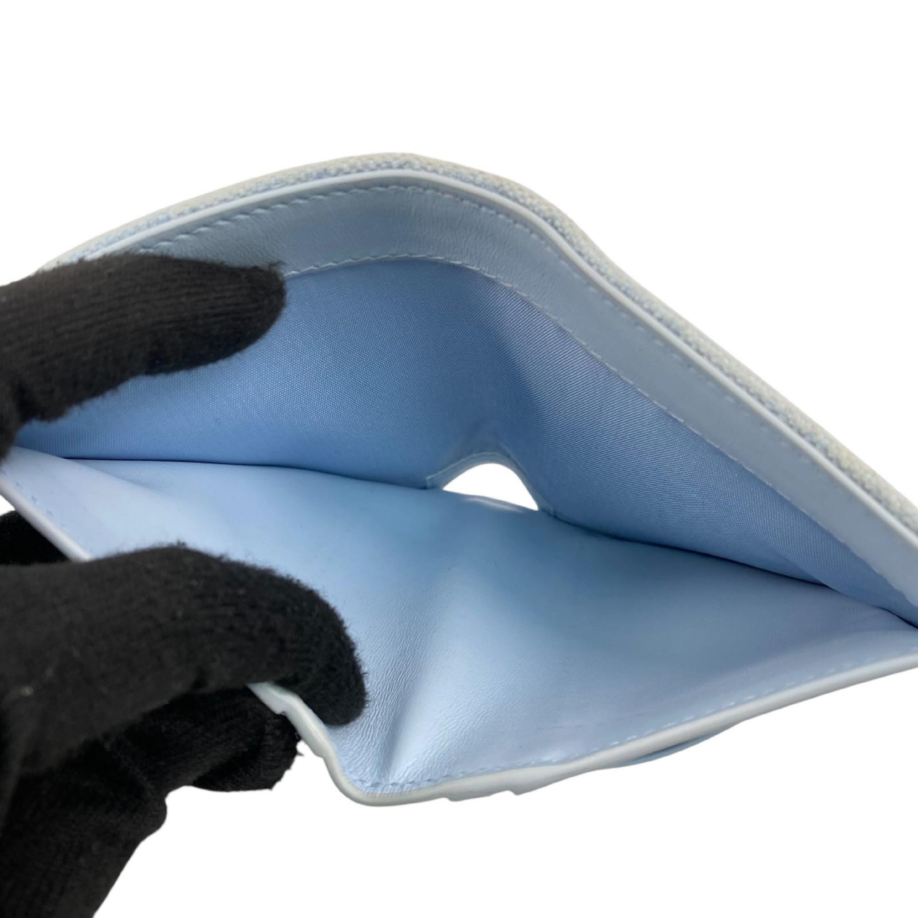 【*Shipped from: Hong Kong*】Dior Light Blue Canvas Oblique Dahlia Bi-fold Wallet — view 11