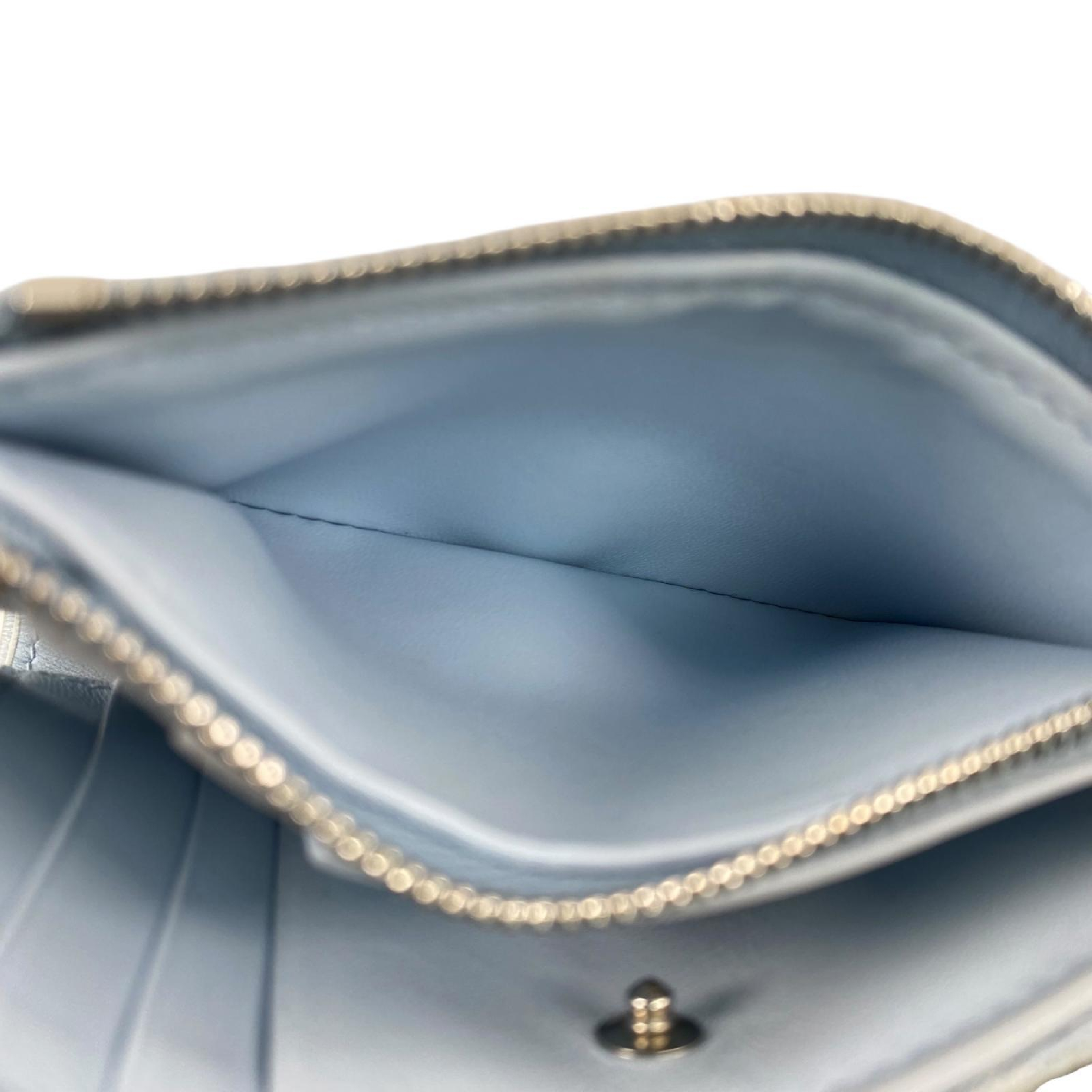 【*Shipped from: Hong Kong*】Dior Light Blue Canvas Oblique Dahlia Bi-fold Wallet — view 13