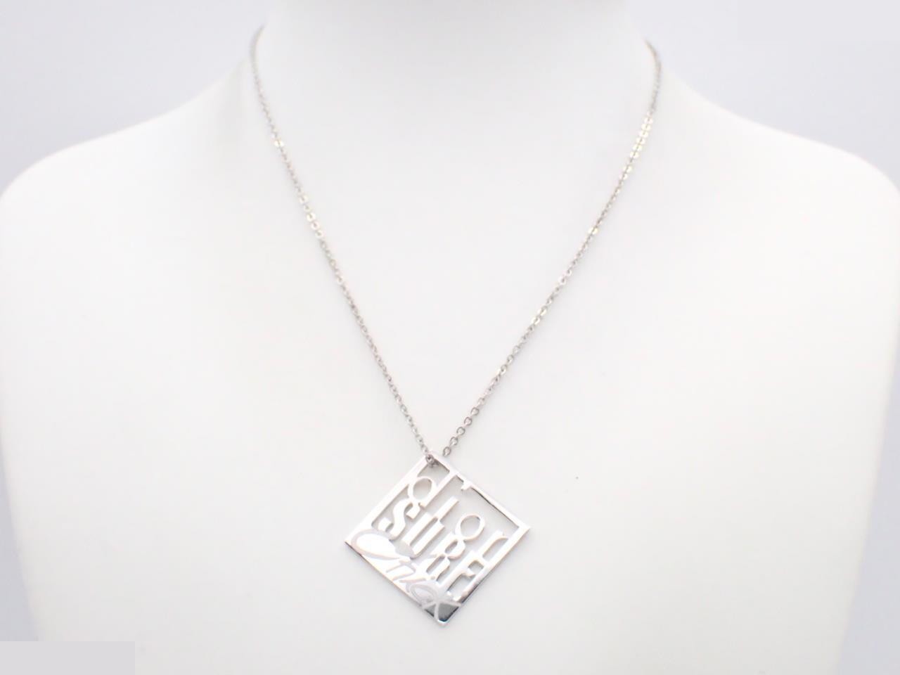 Necklace silver dior surf logo — view 3