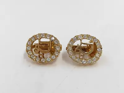 Logo Rhinestone GP Earrings