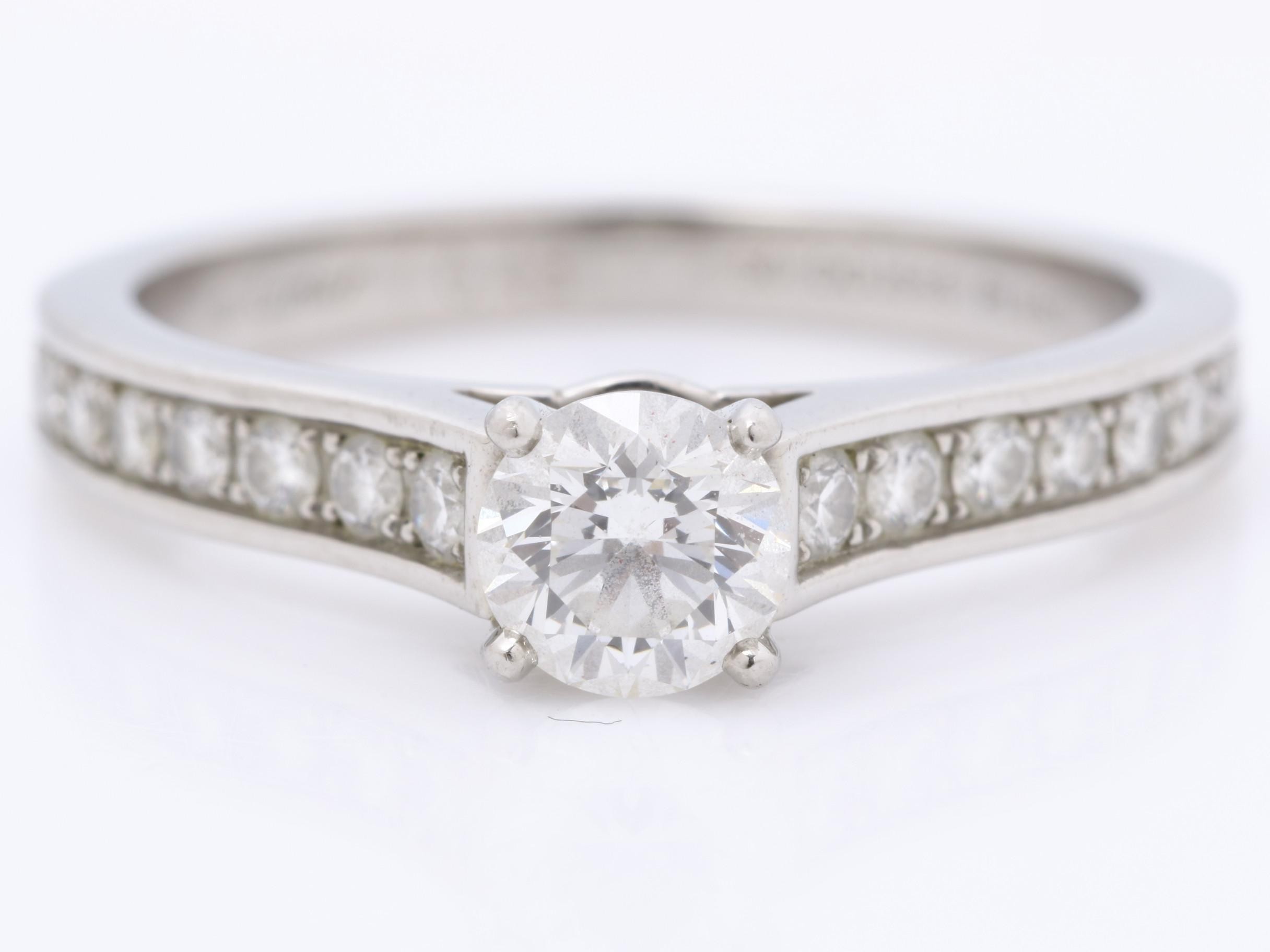 Pt950 4.1g 0.43ct/E/VS1/3EX/NONE Diamond Ring — view 3