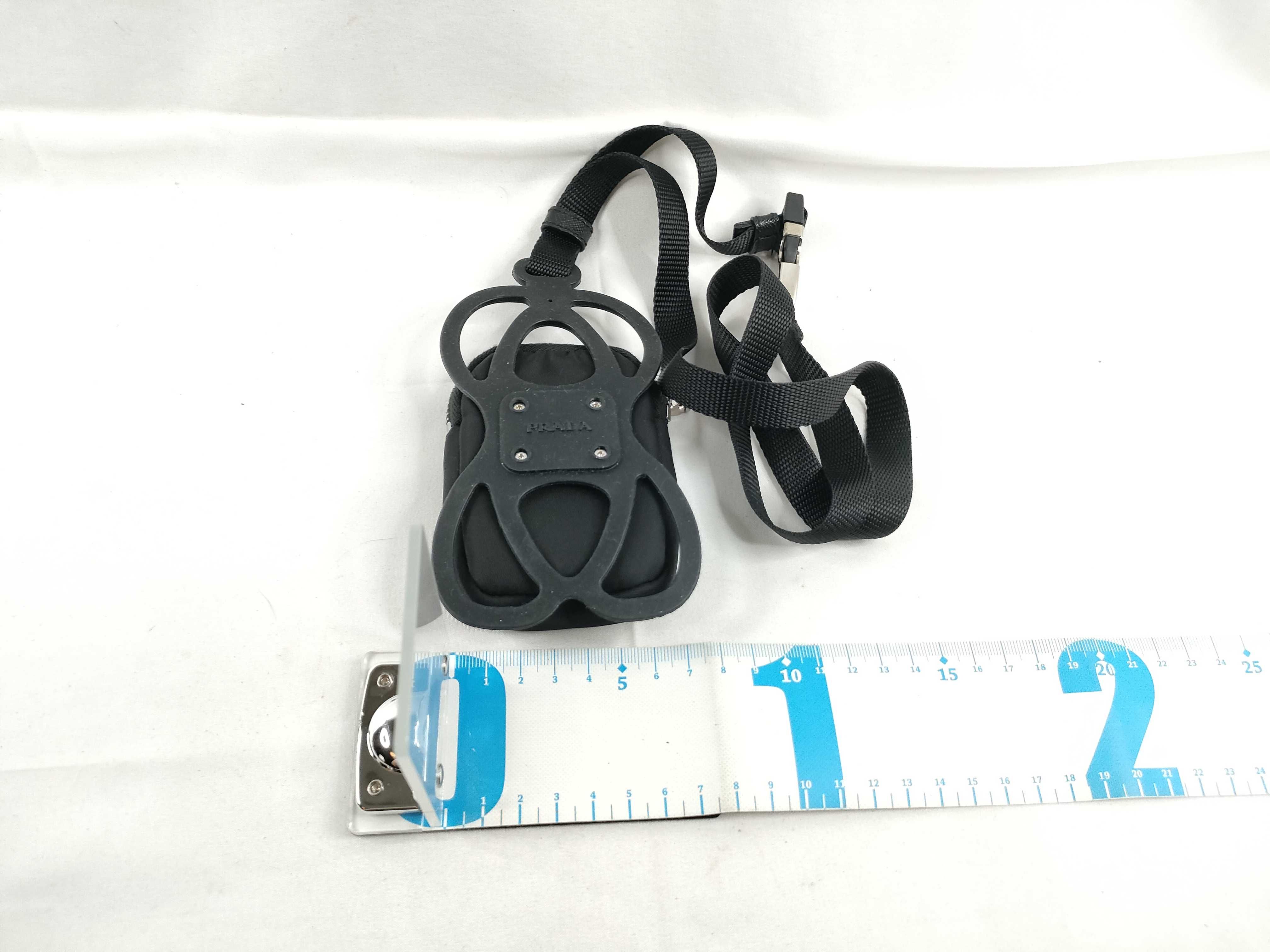 Nylon Plate Logo Smartphone Shoulder Bag, Phone Case, Nylon, Black Shoulder Bag — view 2