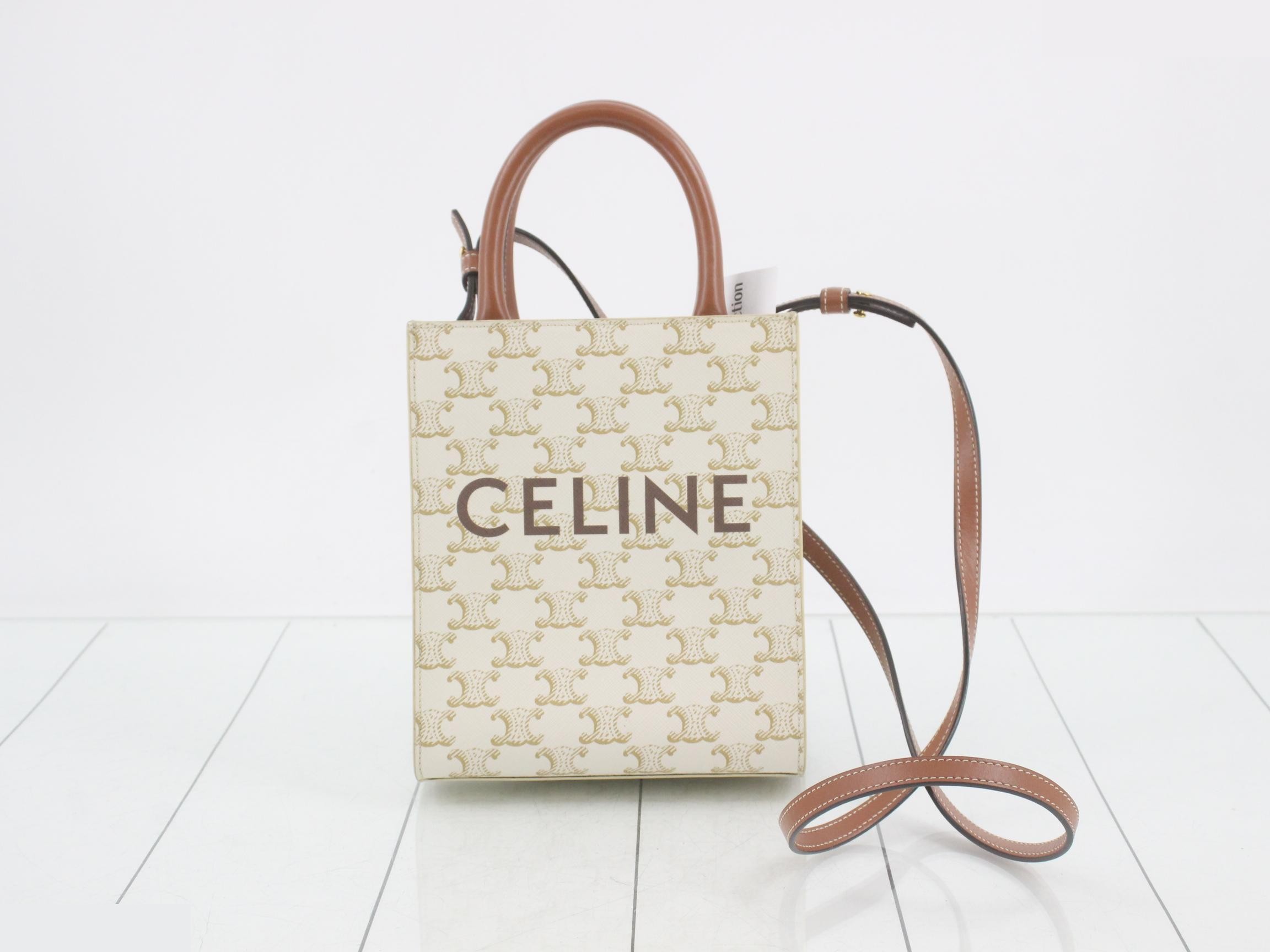 Triomphe 2-way bag, Mini Vertical Cover, PVC, White