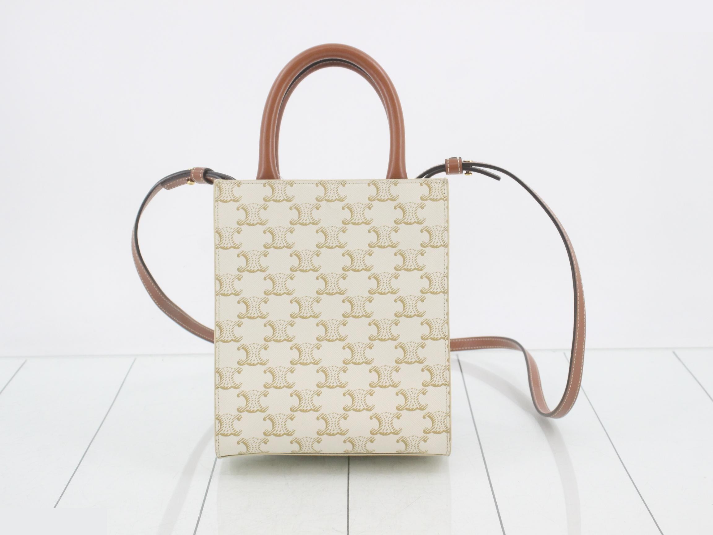 Triomphe 2-way bag, Mini Vertical Cover, PVC, White — view 2