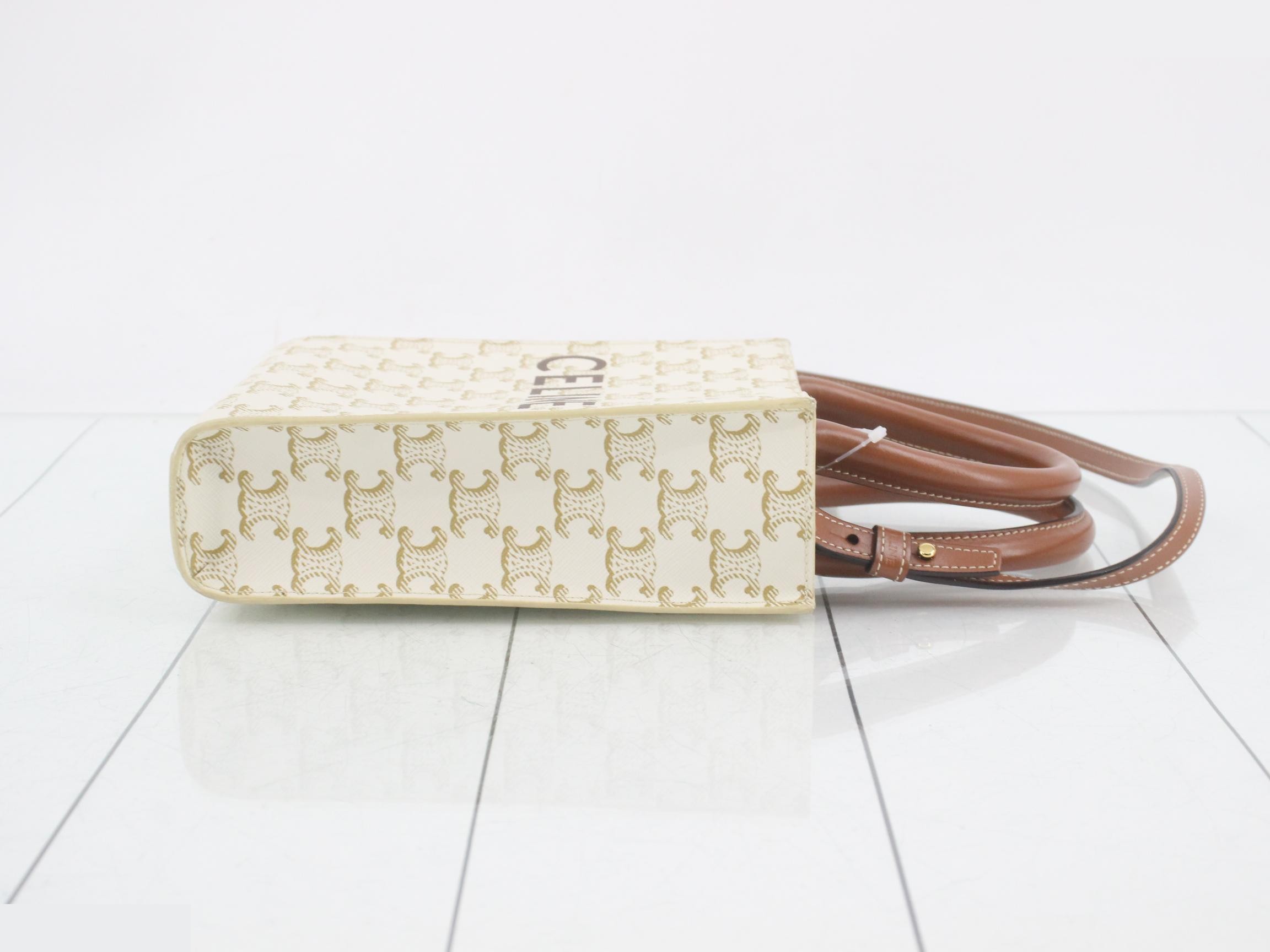 Triomphe 2-way bag, Mini Vertical Cover, PVC, White — view 3