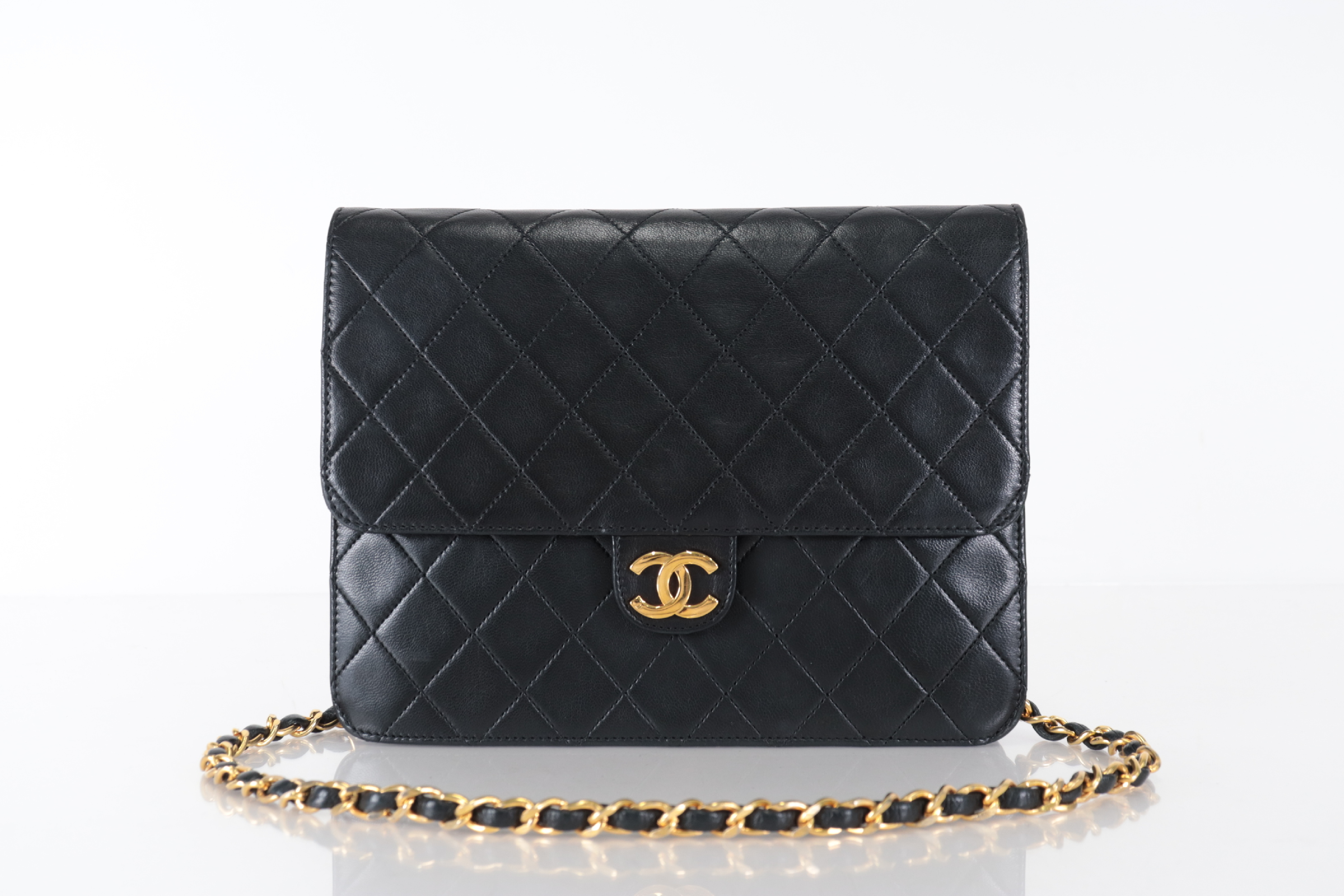 Push-Lock Lambskin Chain Shoulder Bag (Series 6) — view 2