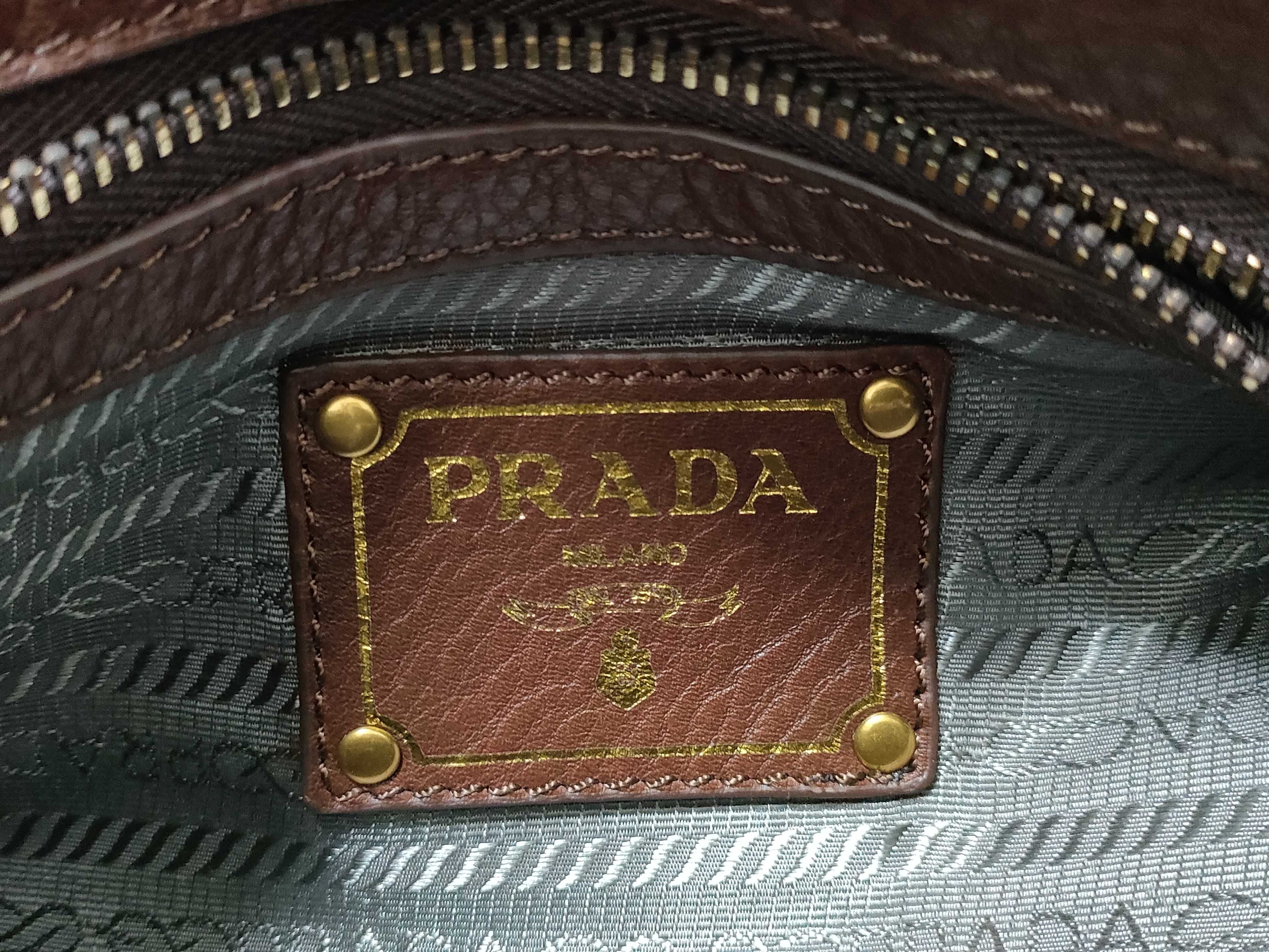 Unused, Stored Item: VITELLO DAINO 2-way Leather Handbag, Brown. — view 12