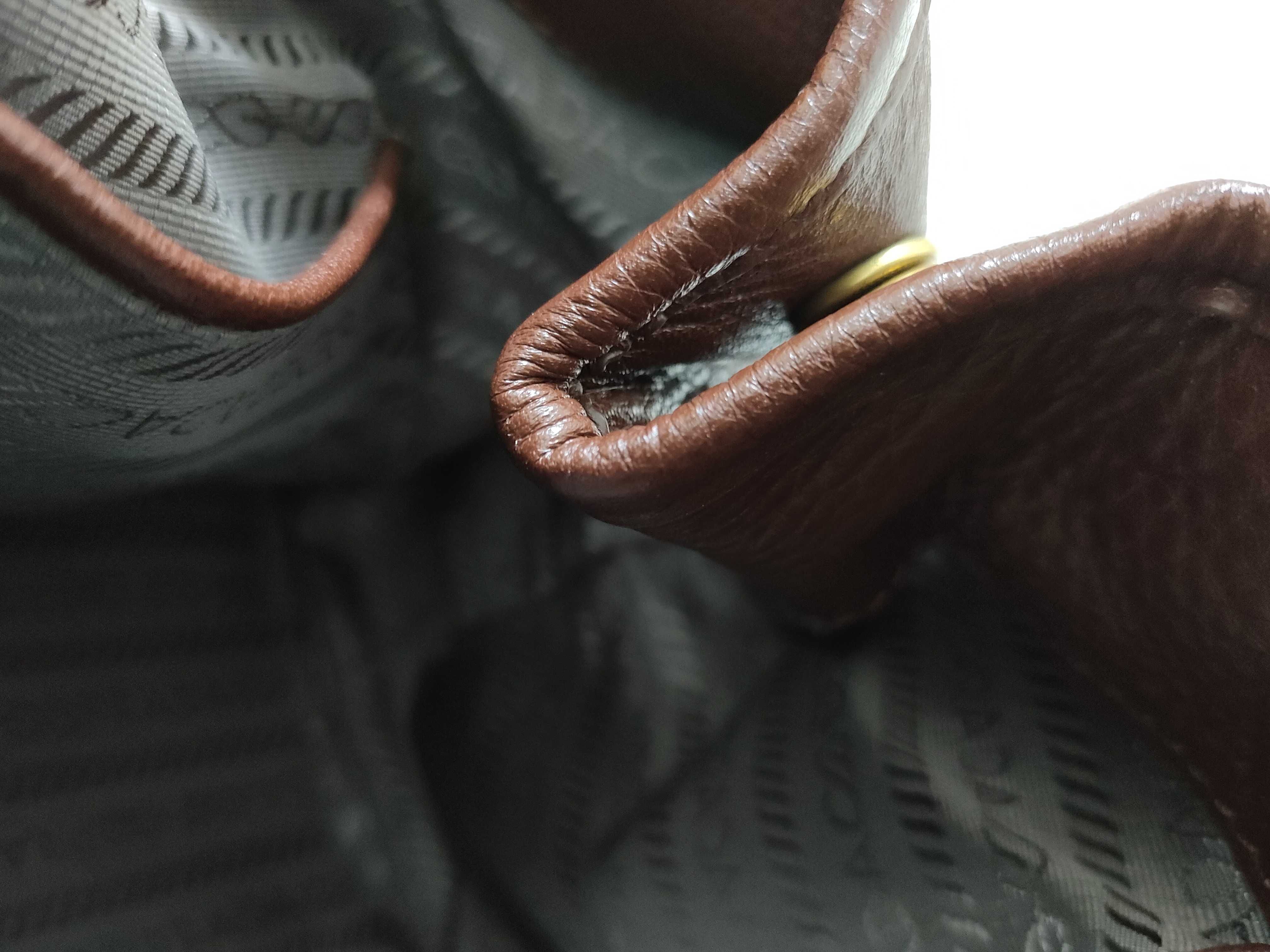 Unused, Stored Item: VITELLO DAINO 2-way Leather Handbag, Brown. — view 8