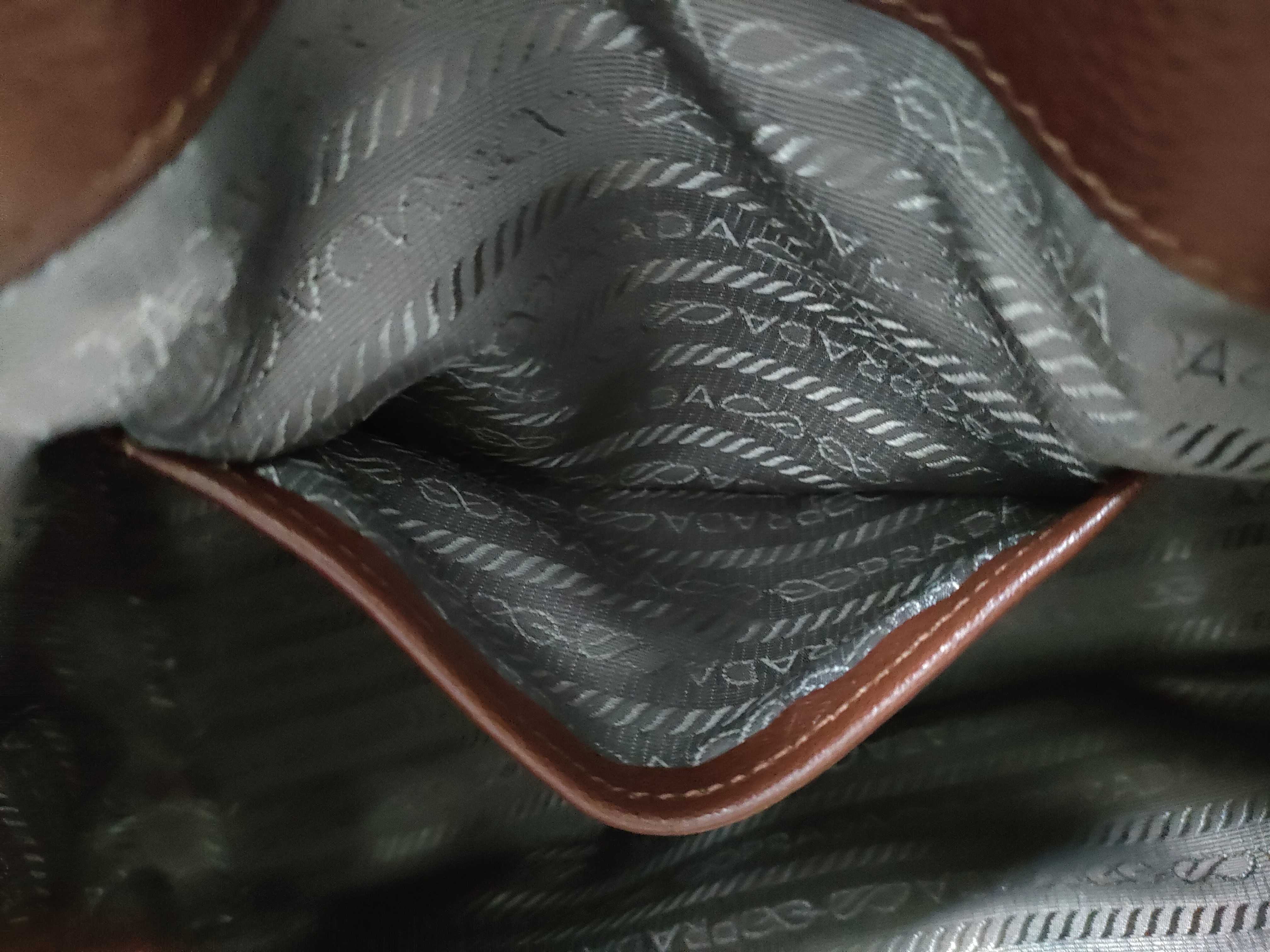 Unused, Stored Item: VITELLO DAINO 2-way Leather Handbag, Brown. — view 10