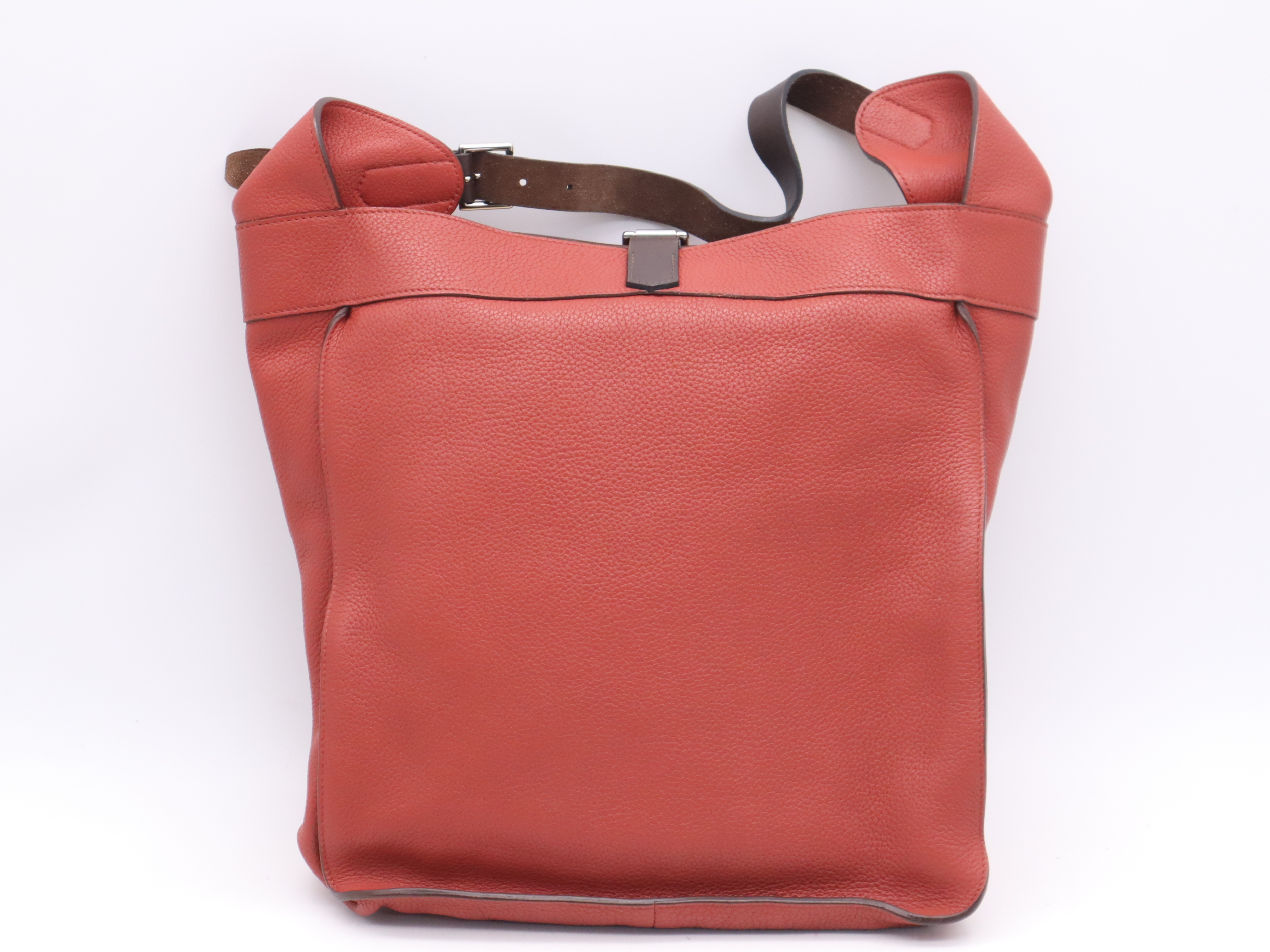 Taurillon Clemence Marwari GM Tote Bag, Red/Dark Brown, Silver Hardware, with Dust Bag, M Stamp, 2009 — view 2