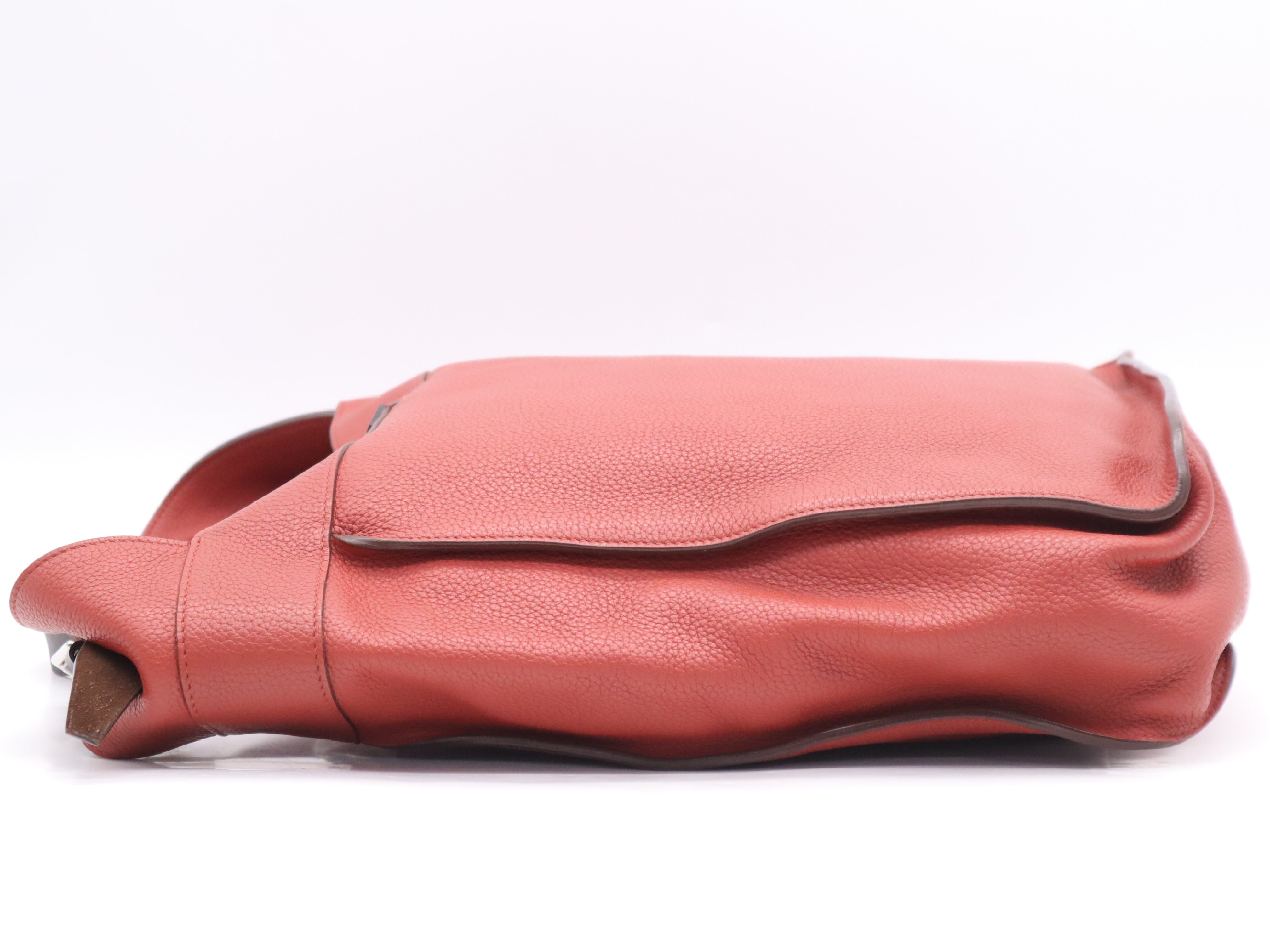 Taurillon Clemence Marwari GM Tote Bag, Red/Dark Brown, Silver Hardware, with Dust Bag, M Stamp, 2009 — view 3