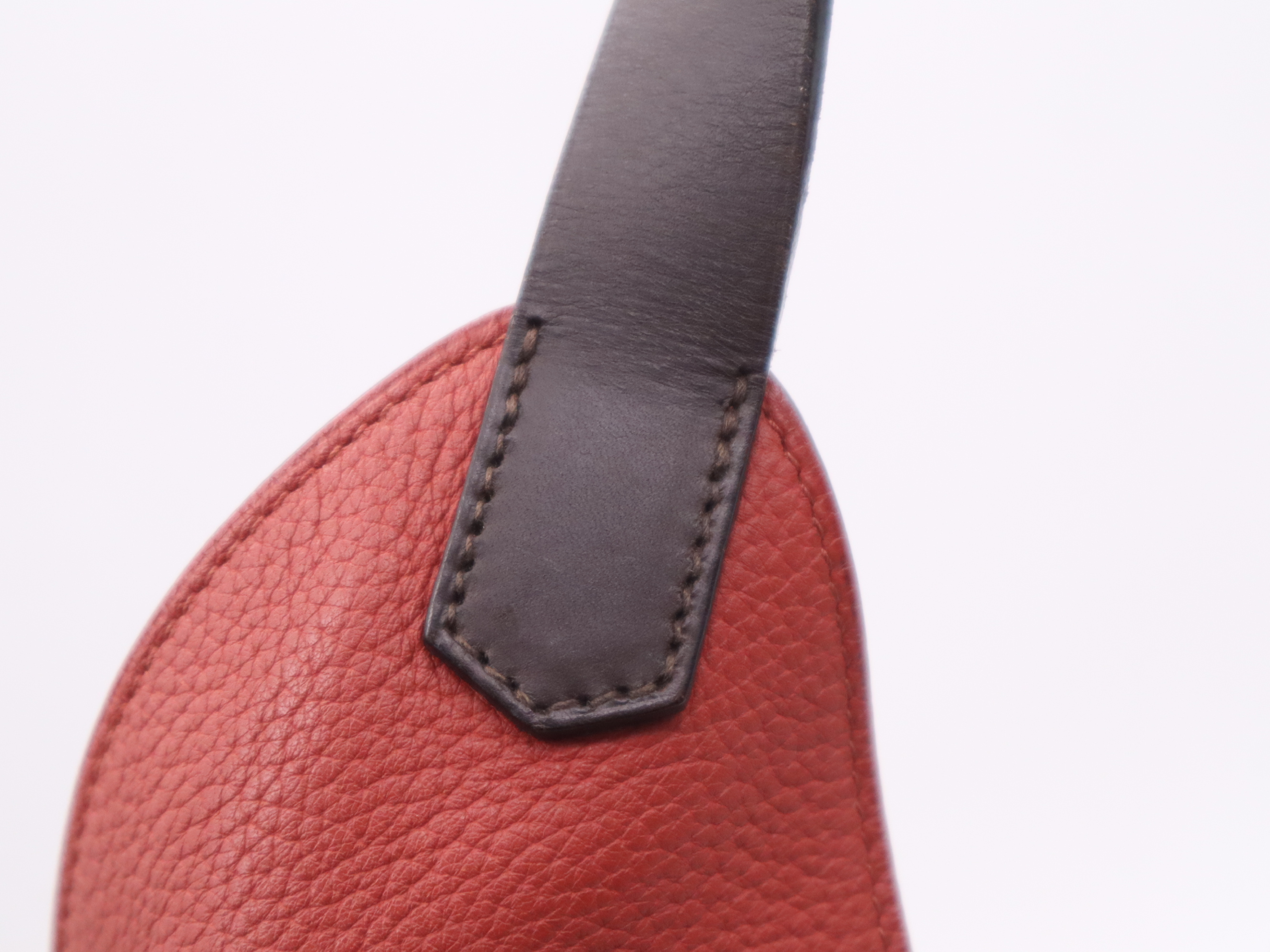 Taurillon Clemence Marwari GM Tote Bag, Red/Dark Brown, Silver Hardware, with Dust Bag, M Stamp, 2009 — view 7