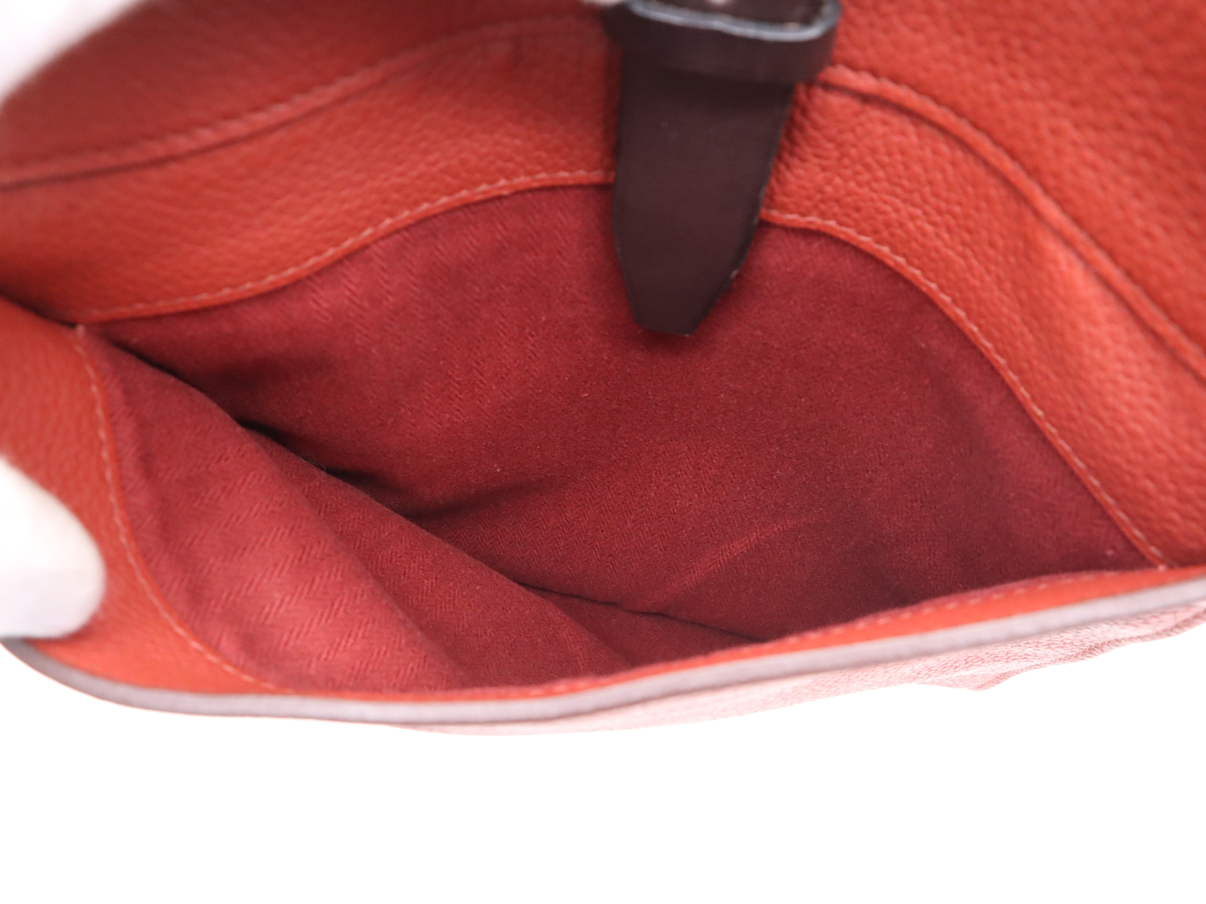 Taurillon Clemence Marwari GM Tote Bag, Red/Dark Brown, Silver Hardware, with Dust Bag, M Stamp, 2009 — view 9