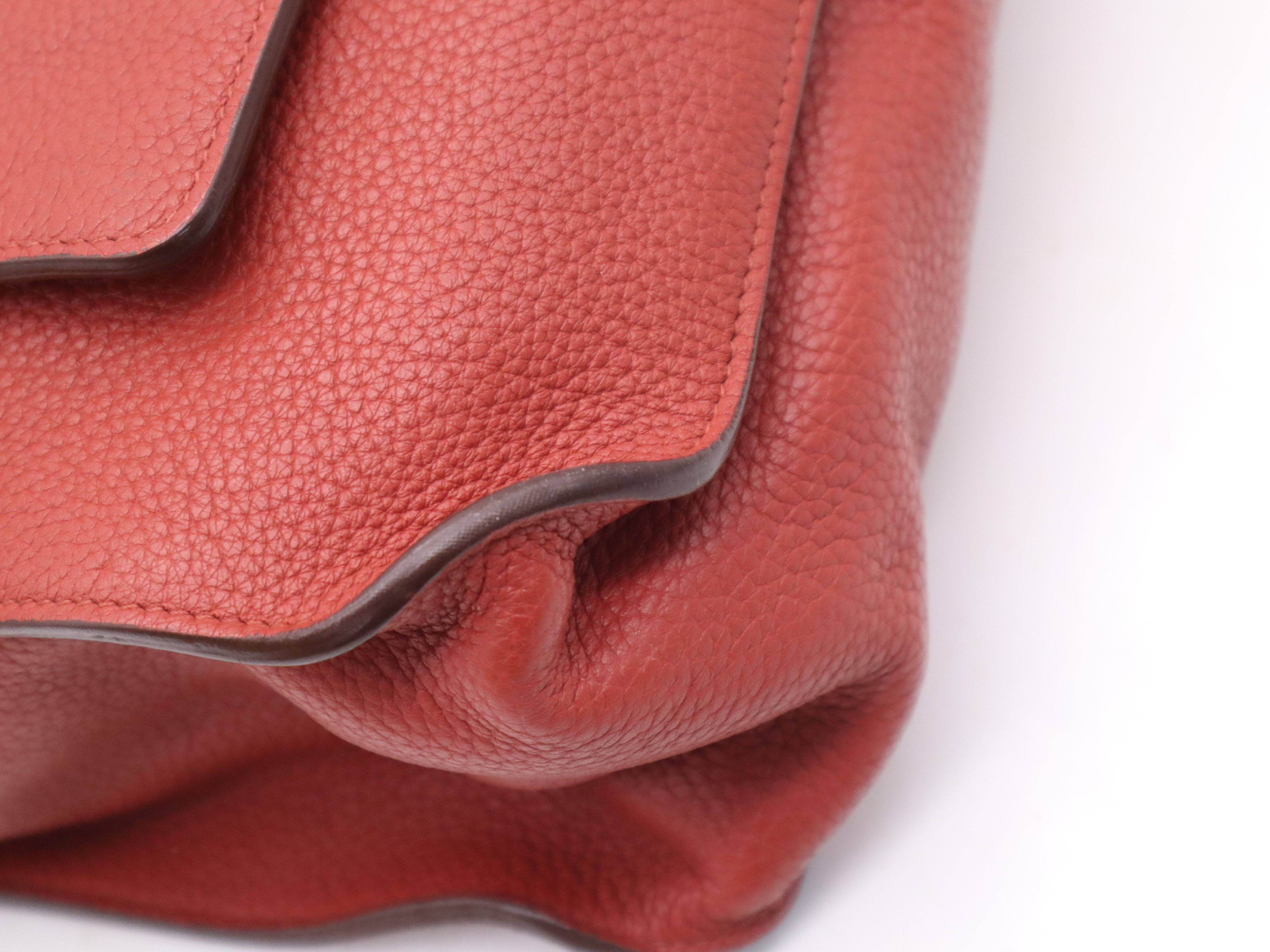 Taurillon Clemence Marwari GM Tote Bag, Red/Dark Brown, Silver Hardware, with Dust Bag, M Stamp, 2009 — view 10