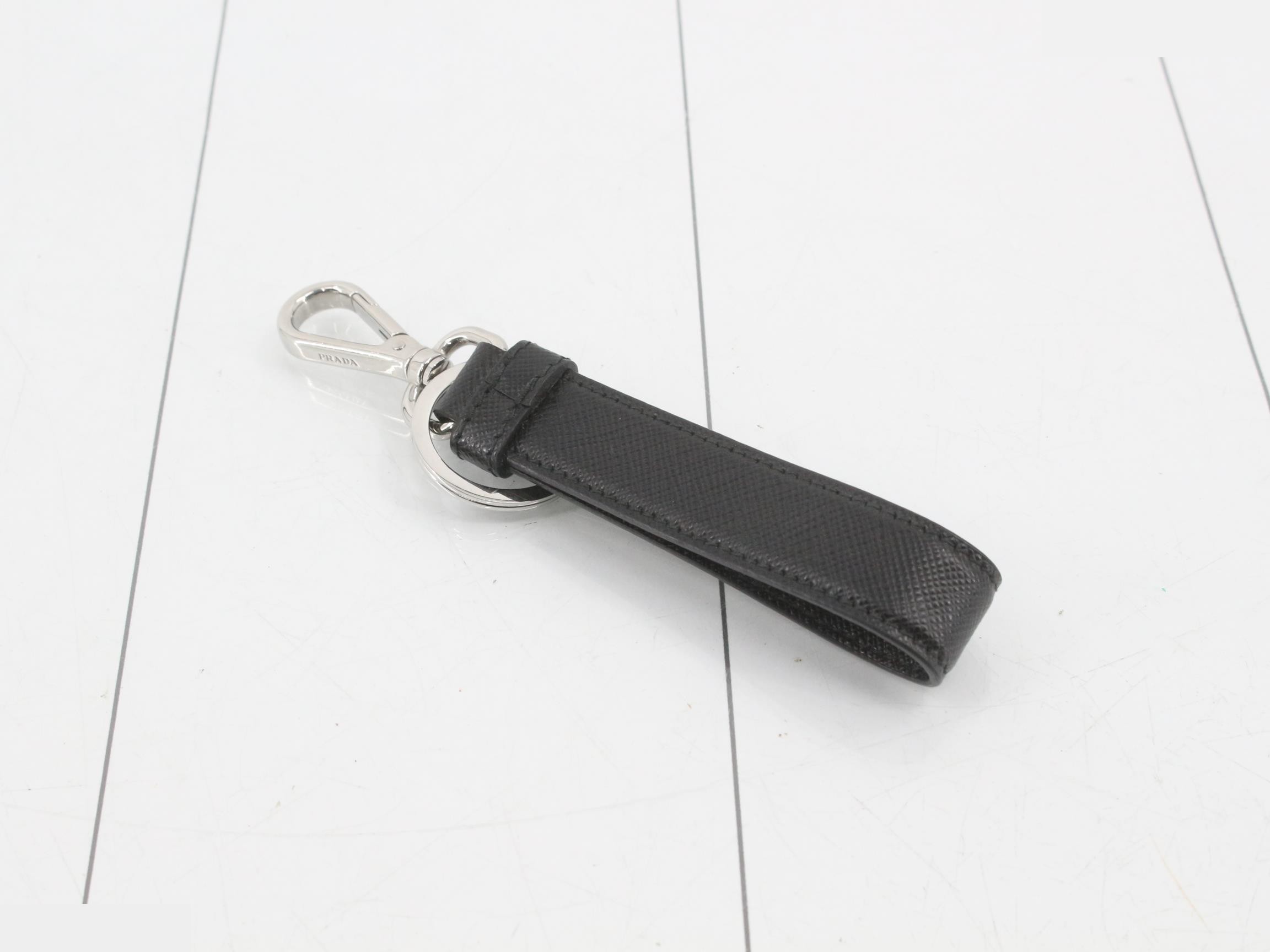 Saffiano Leather Accessories, Phone Straps, Keychains - Black — view 2