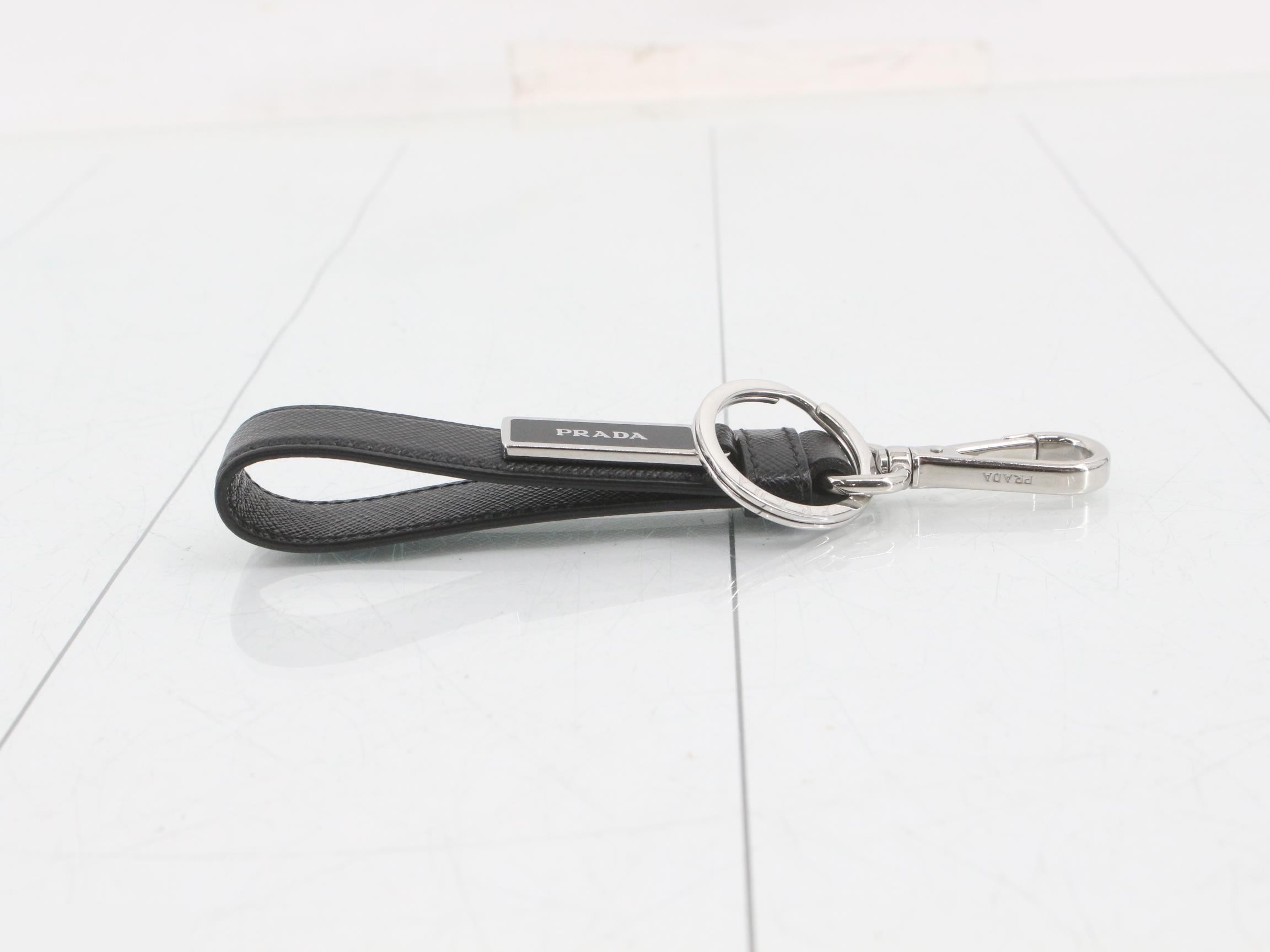 Saffiano Leather Accessories, Phone Straps, Keychains - Black — view 3