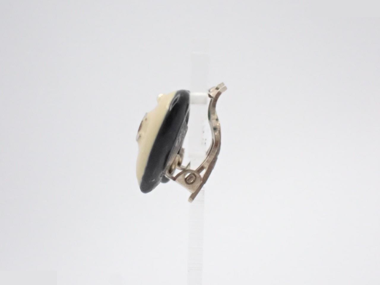 Earrings, Model 06P, Coco Mark, Heart, Pearl, 1.5cm wide — view 3
