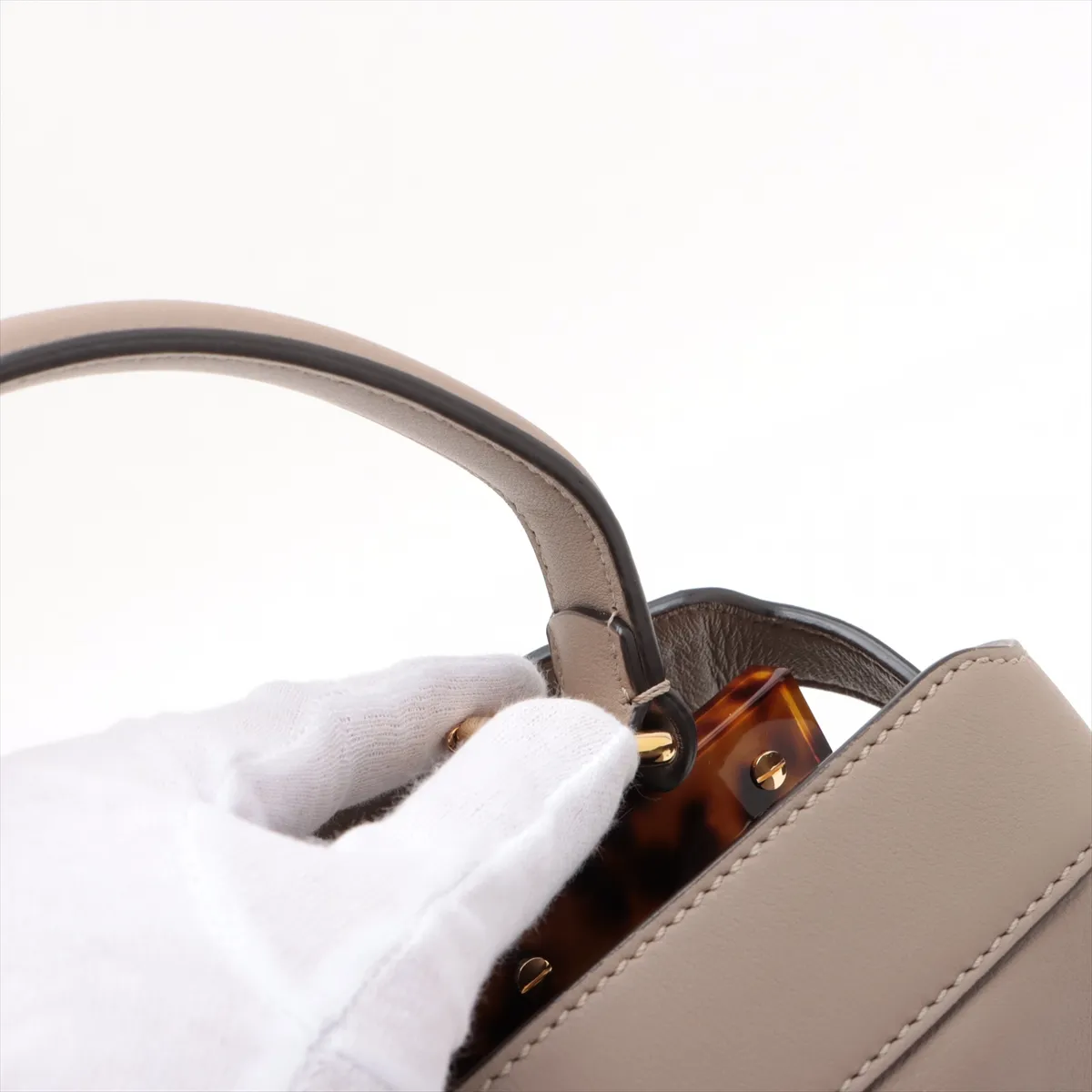 Peekaboo Ic You Medium Leather 2WAY Handbag Beige 8BN321 — view 12