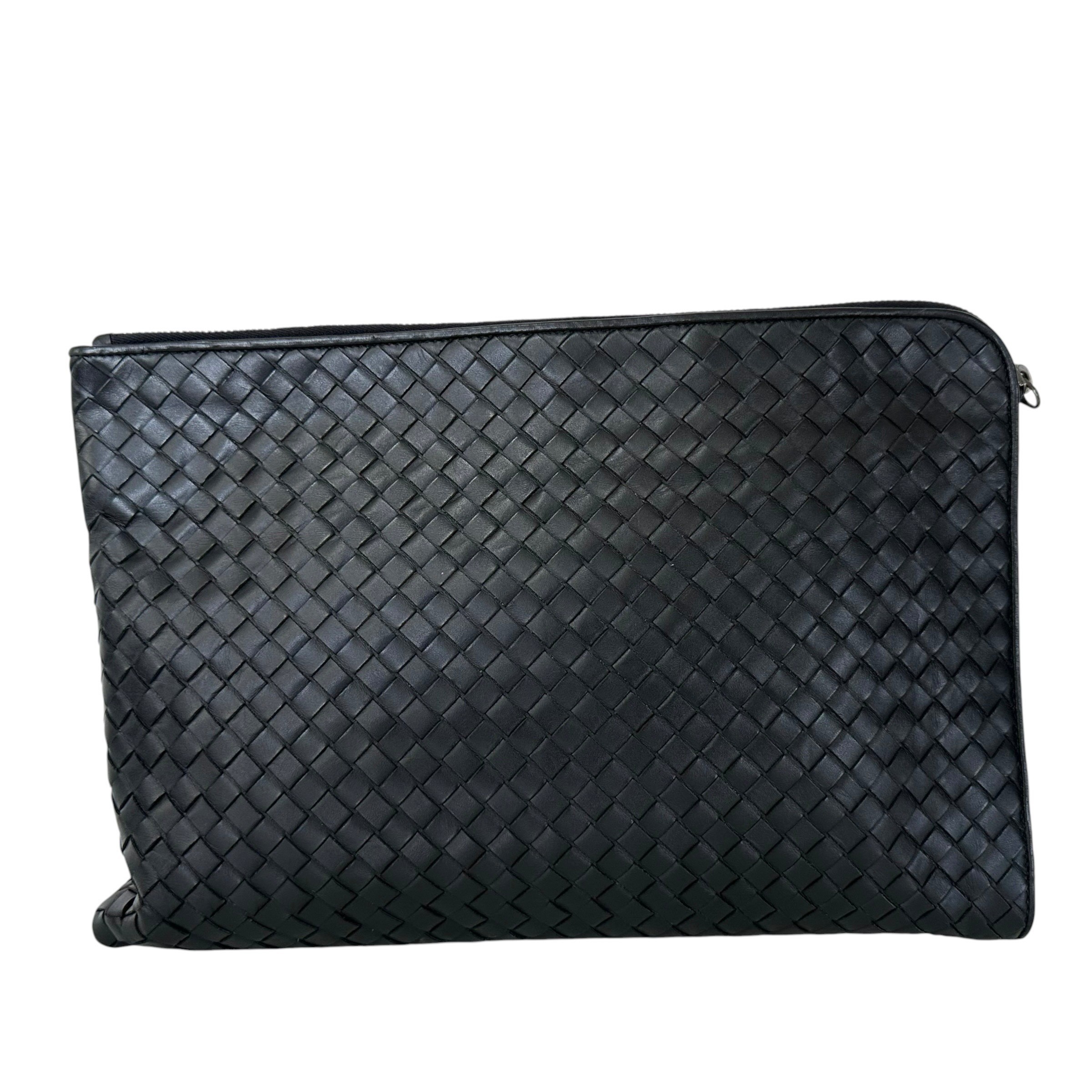 Intrecciato Clutch Bag, Second Bag, Black — view 4