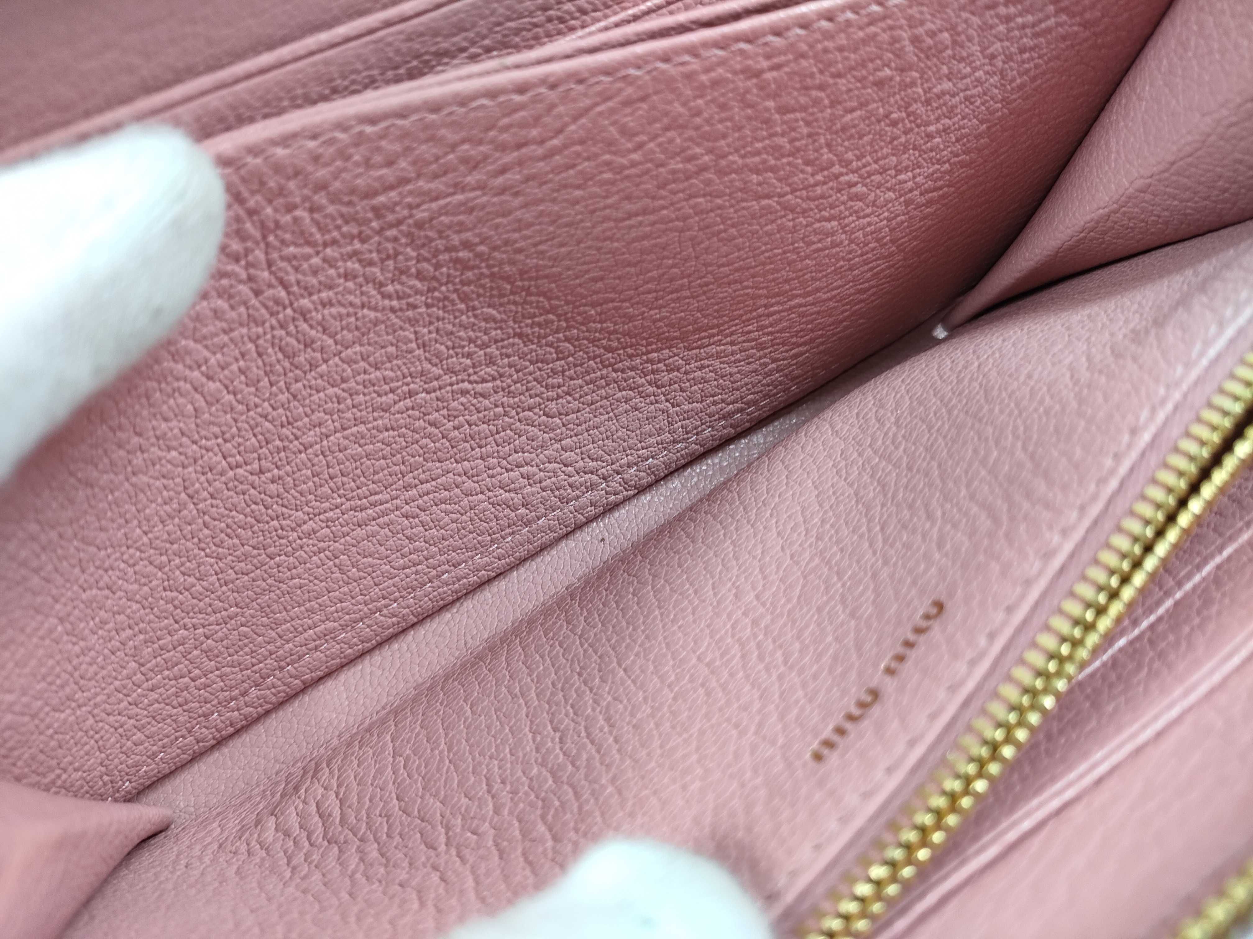 Pink Leather Round Zip Long Wallet 5ML506 — view 12