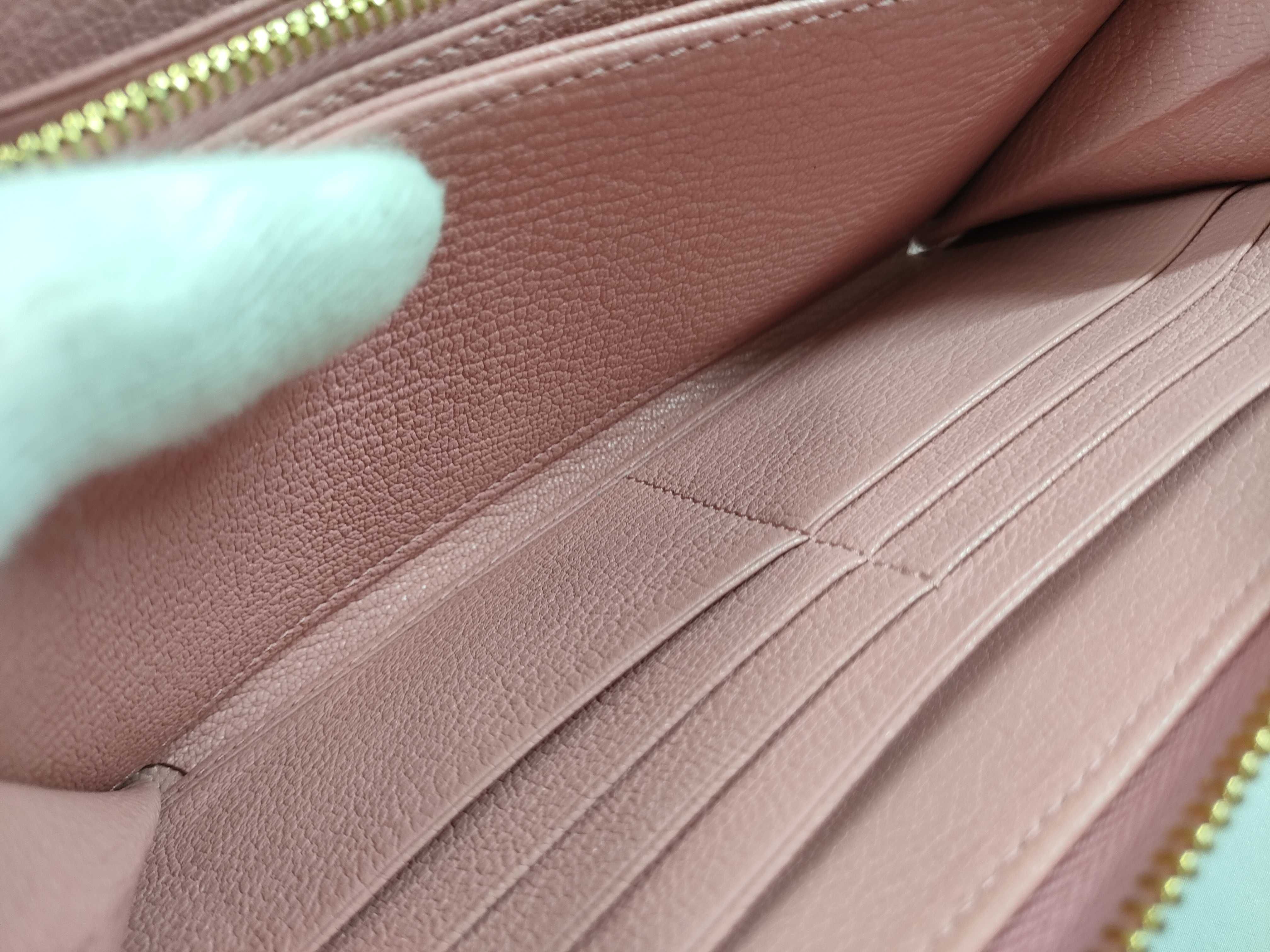 Pink Leather Round Zip Long Wallet 5ML506 — view 15