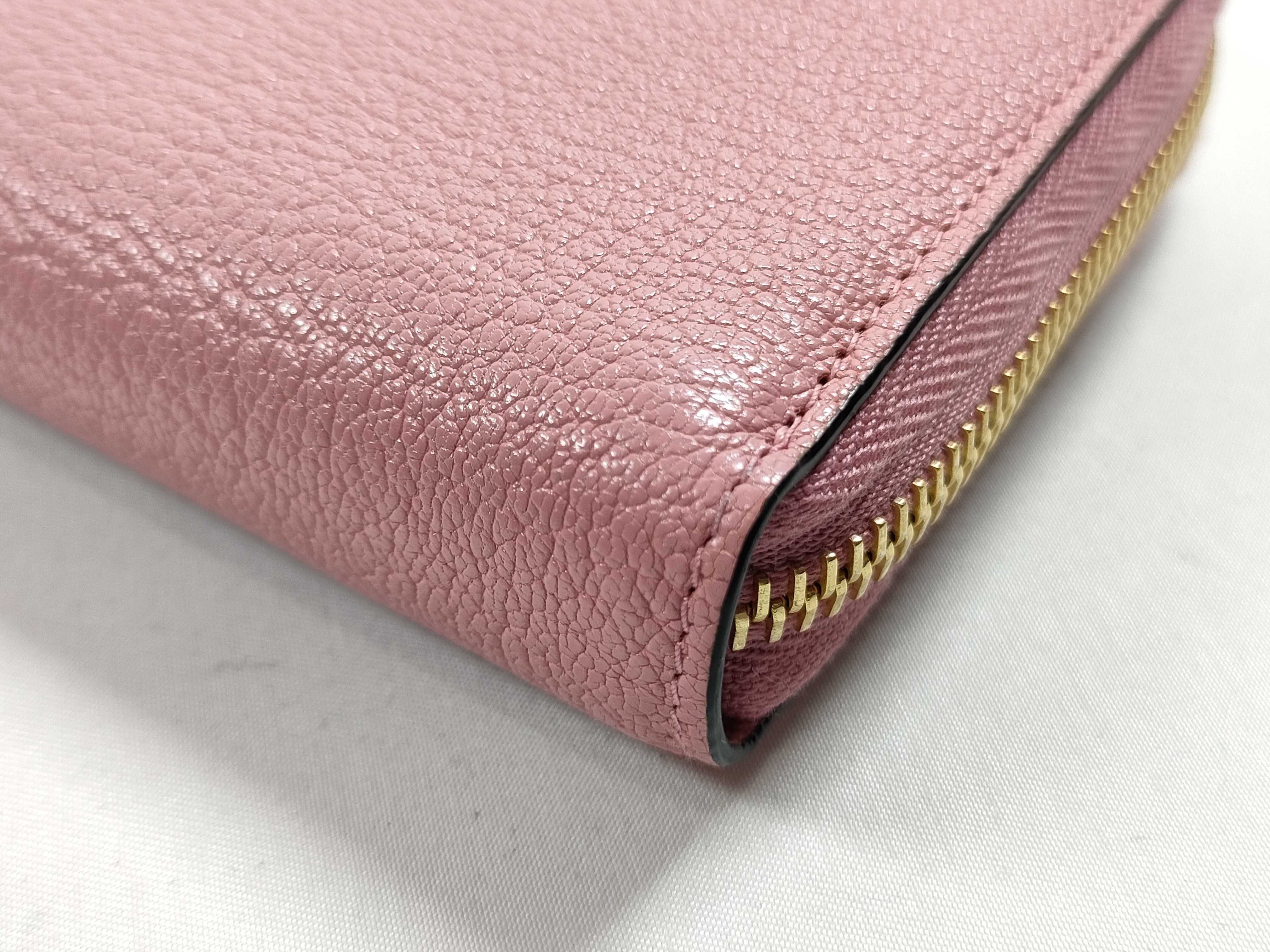 Pink Leather Round Zip Long Wallet 5ML506 — view 3
