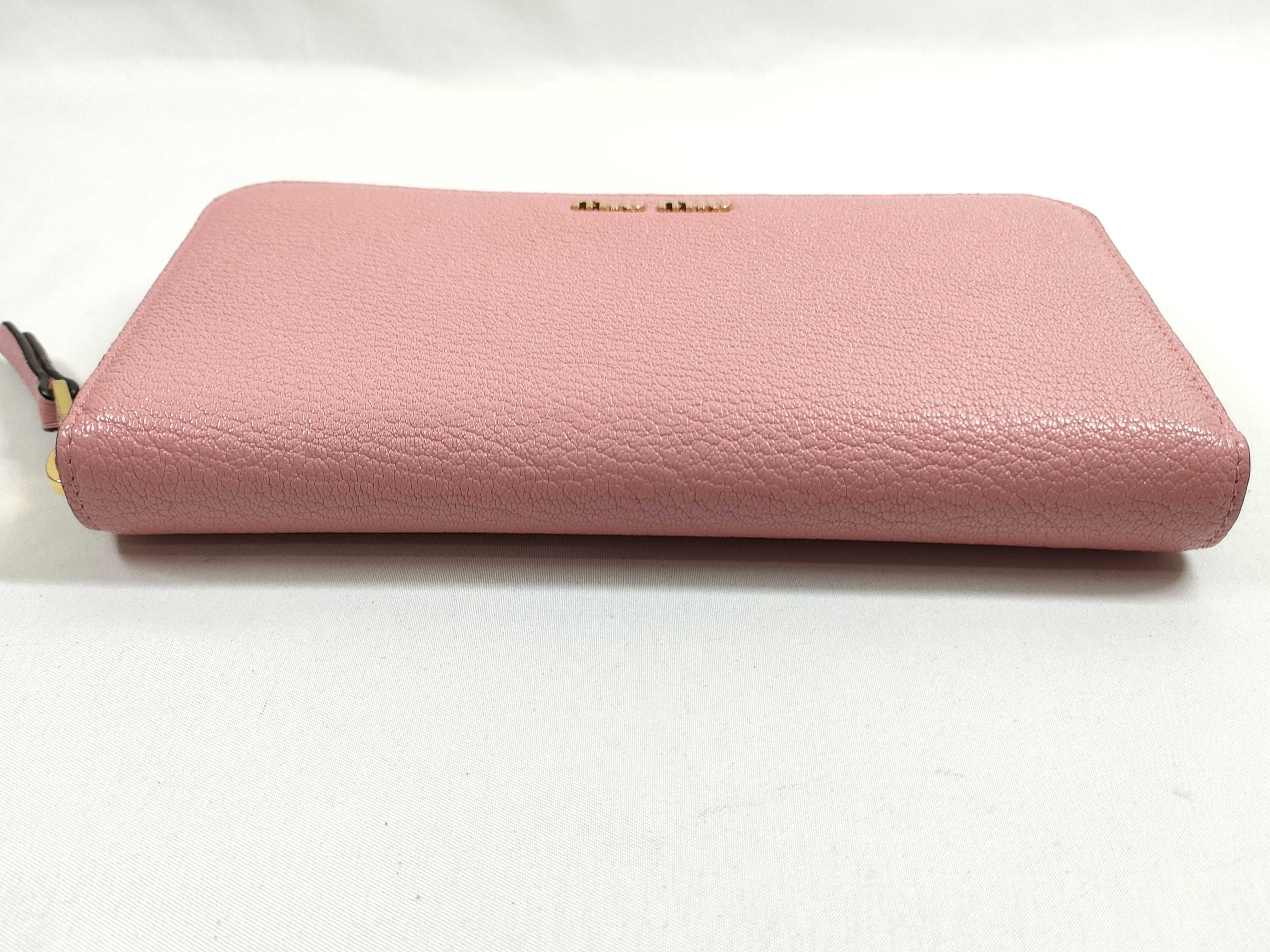 Pink Leather Round Zip Long Wallet 5ML506 — view 4