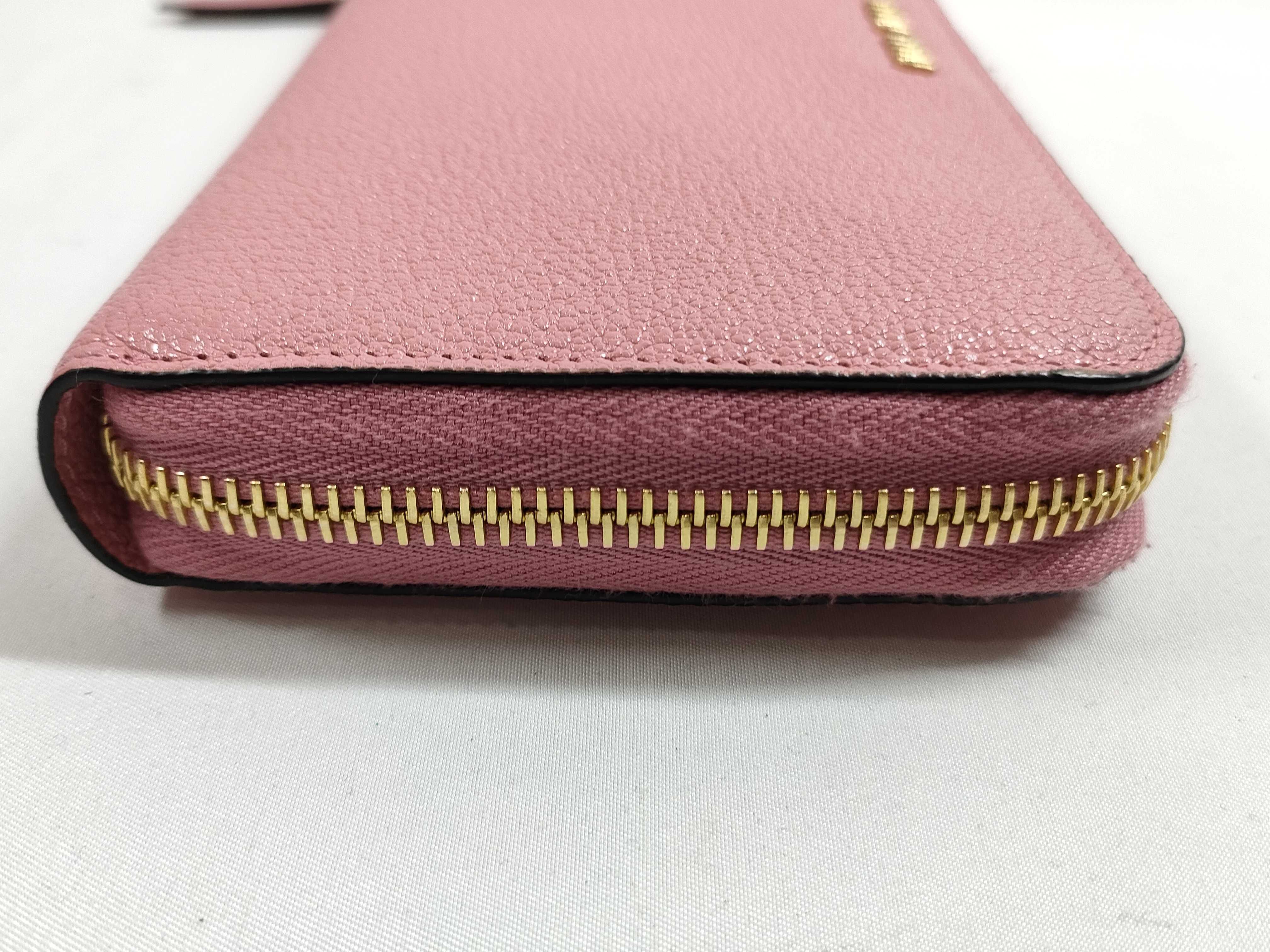 Pink Leather Round Zip Long Wallet 5ML506 — view 5