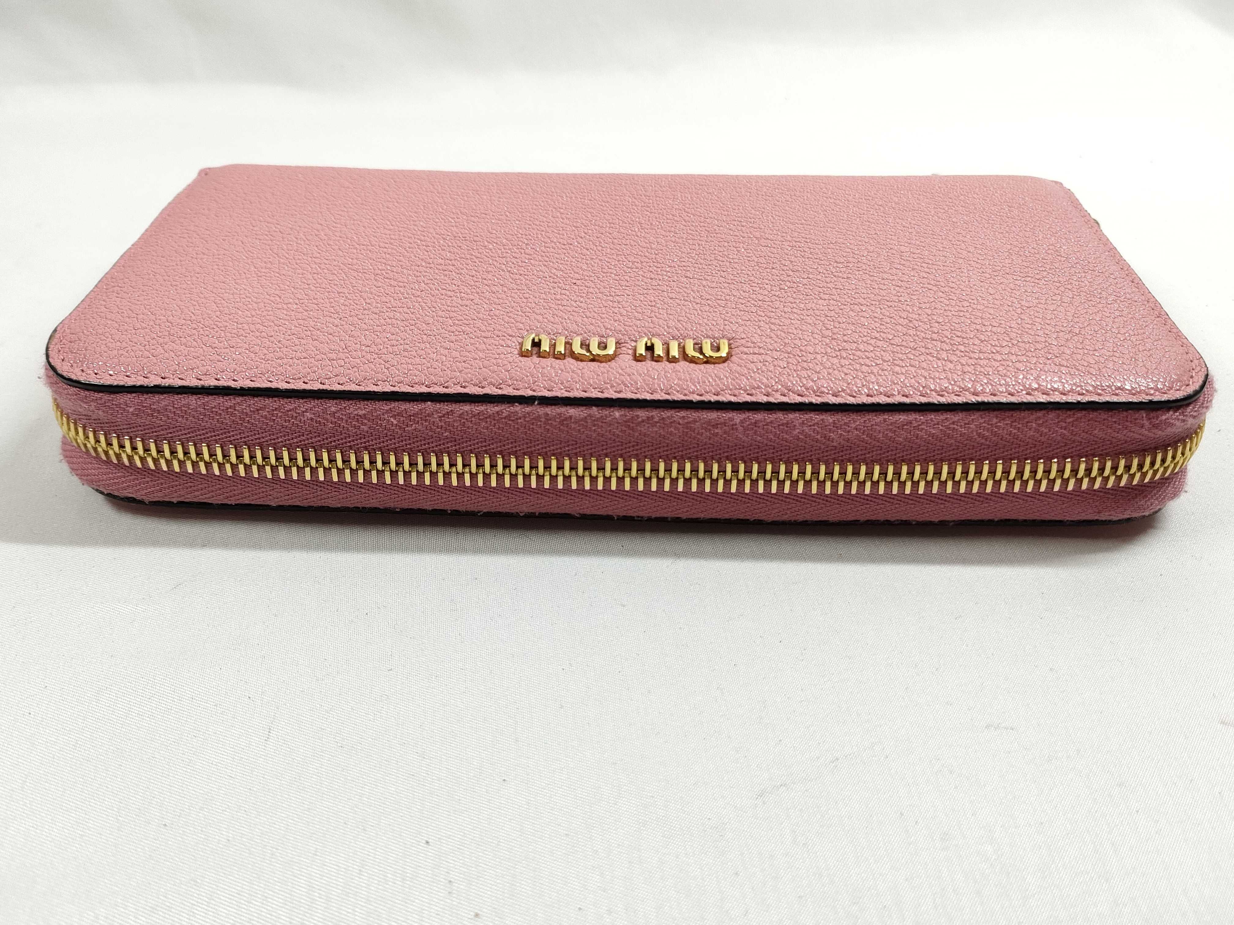 Pink Leather Round Zip Long Wallet 5ML506 — view 6